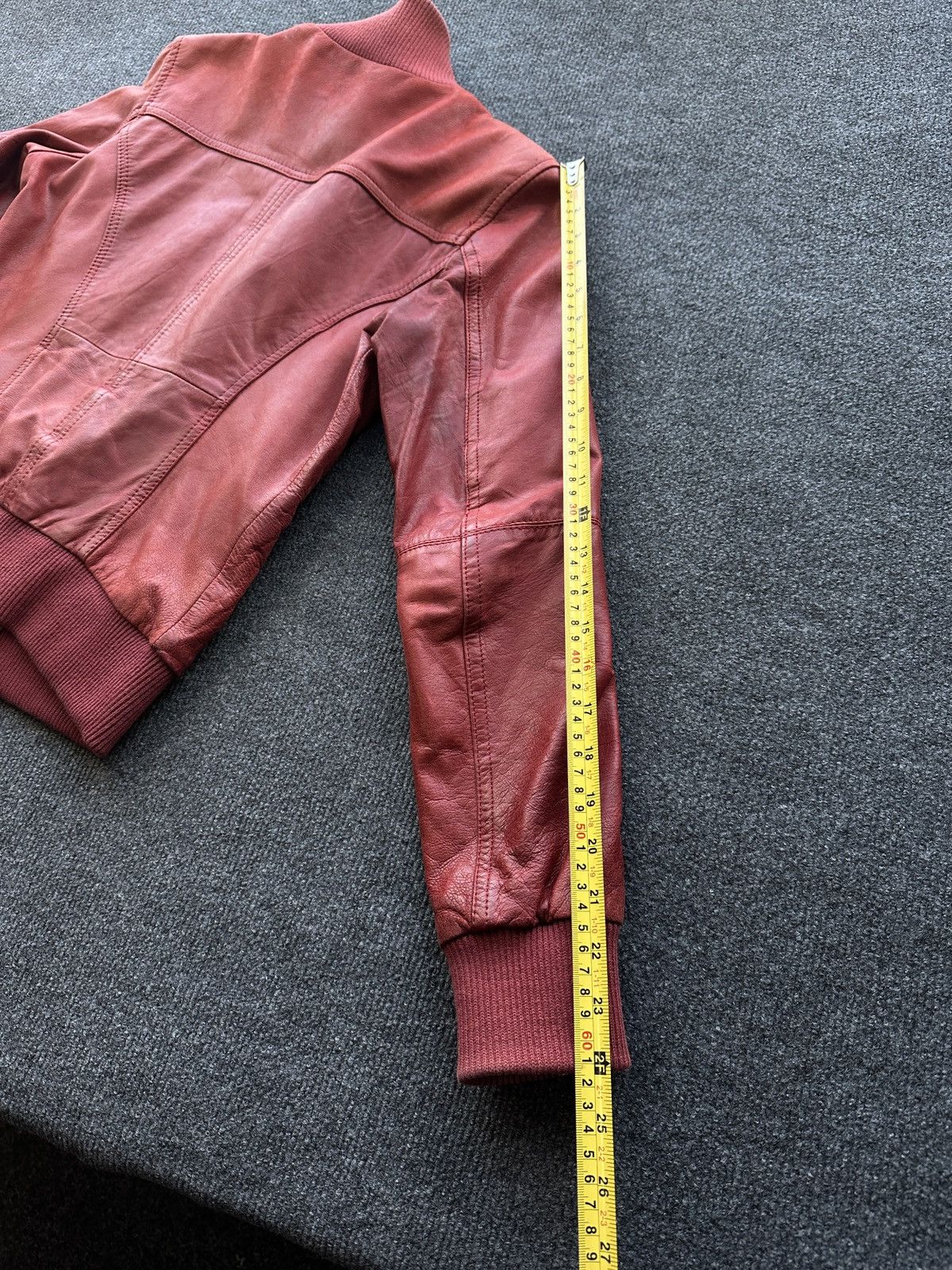 Other 🚨Y2K RICK OWENS TYPE DIRTY SLIM FIT ZIP LEATHER JACKET Size XS / US 0-2 / IT 36-38 - 15 Thumbnail
