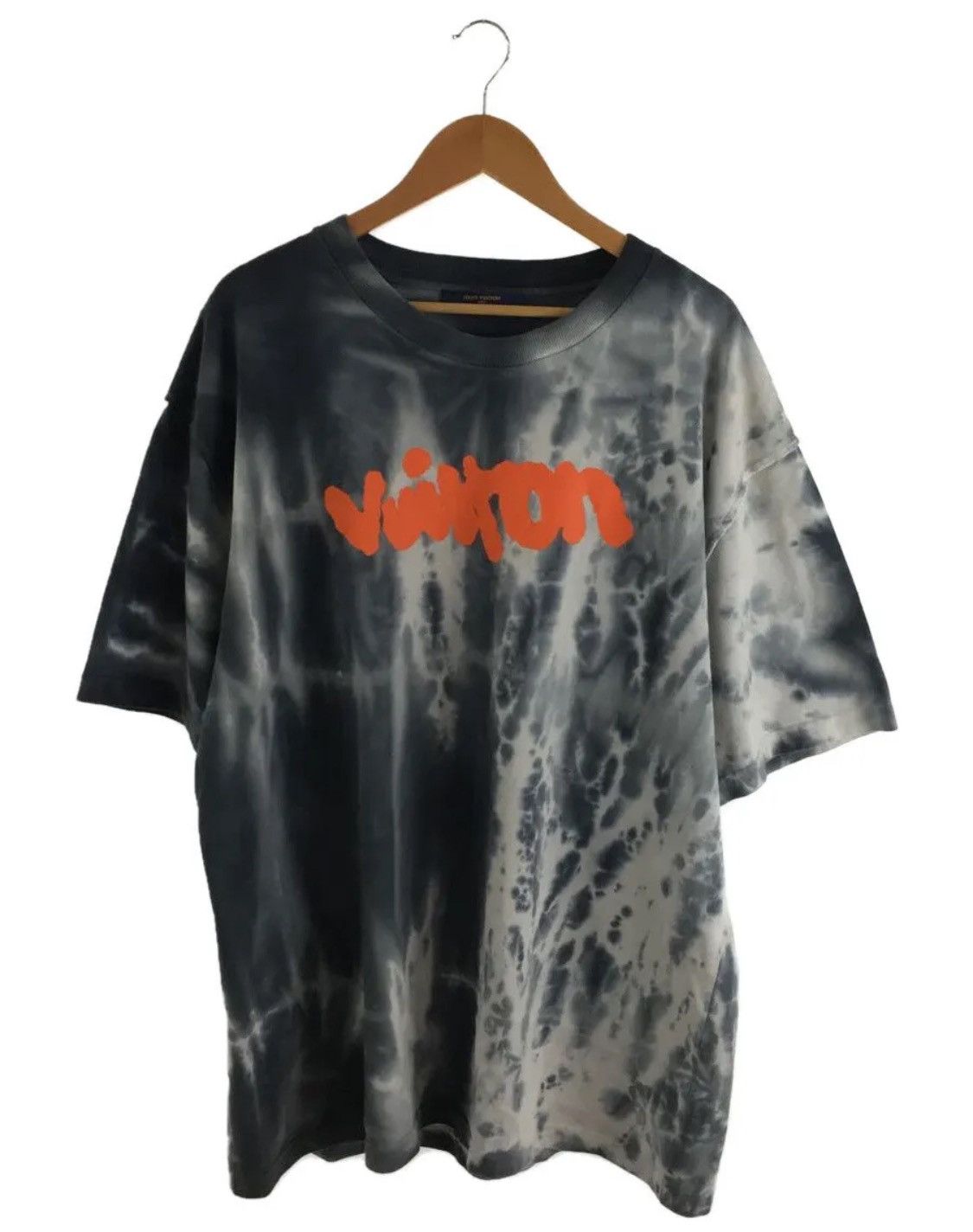 image of Louis Vuitton Tie Dye T-Shirt L Gray X White X Orange in Black, Men's (Size XL)