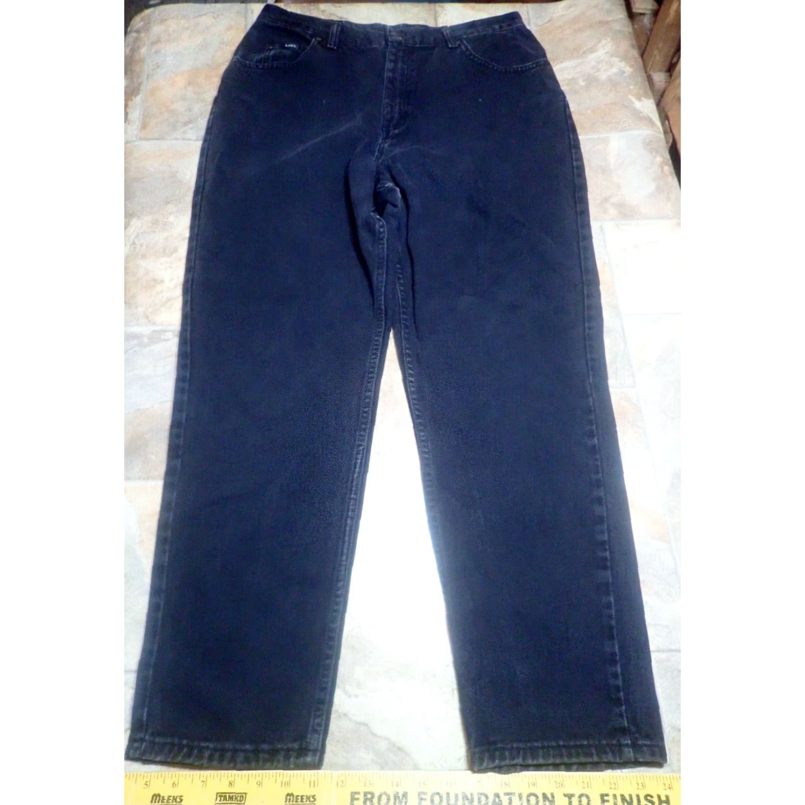 Lee Vintage Womens Lee Original Fit Mom Jeans 32 Waist 29 Inseam High Rise Black Denim 80s 90s USA Made Women's Sizes 14 Size 36" / US 14 / IT 50 - 2 Thumbnail