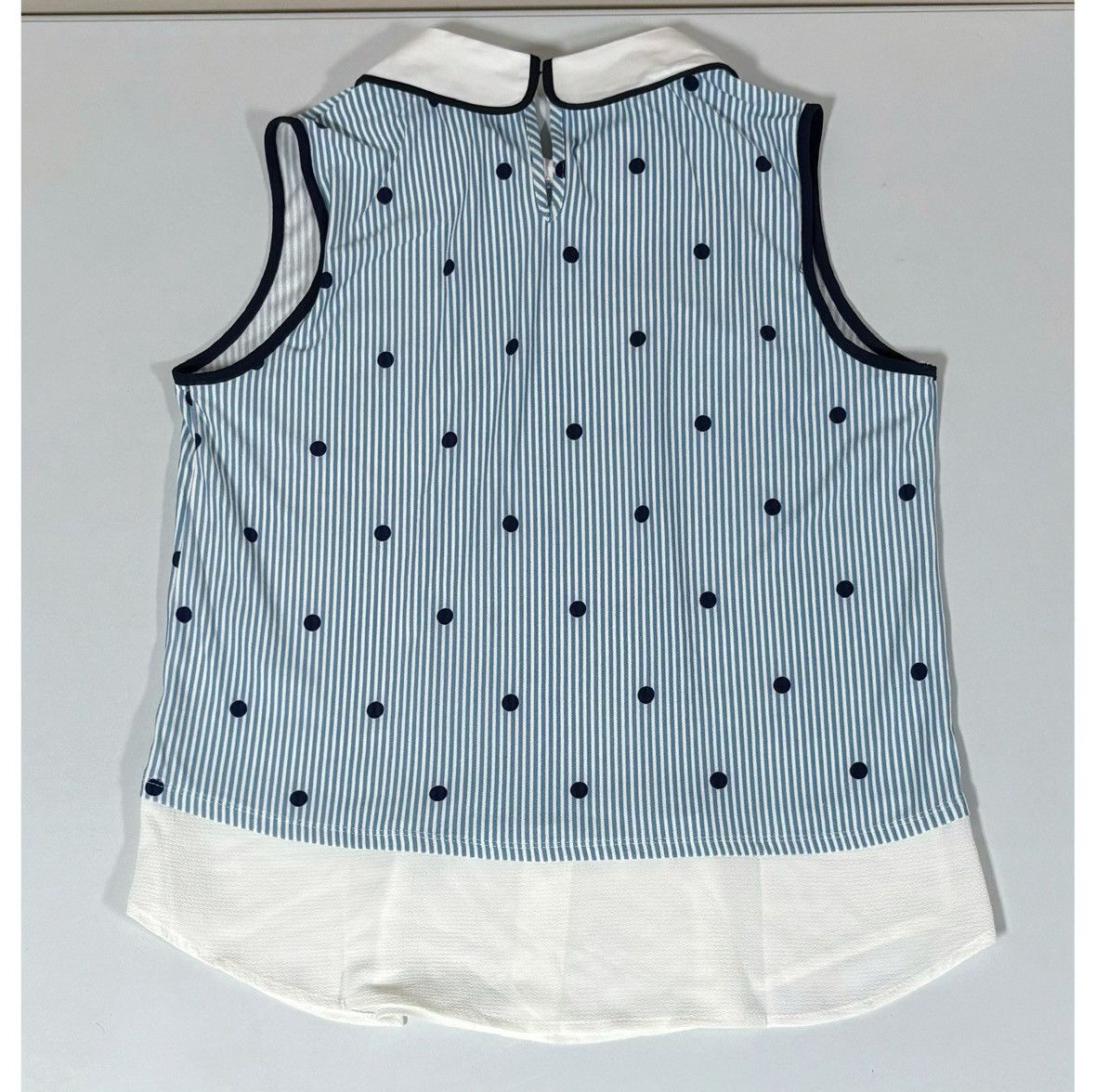 Japanese Brand Blue White Striped Polka Dot Collared Shirt Blouse Size S 🩵✨ Size S / US 4 / IT 40 - 7 Thumbnail