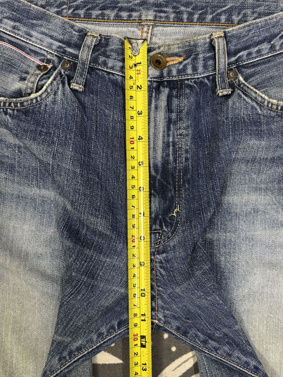 Edwin Vintage Edwin 505s Selvedge Classic Fit Distressed Jeans Size US 30 / EU 46 - 18 Thumbnail