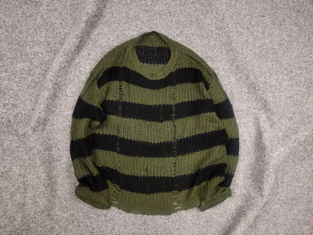 Hysteric Glamour hysteric glamour distressed striped green sweater Y2K Style Size US S / EU 44-46 / 1 - 1 Thumbnail