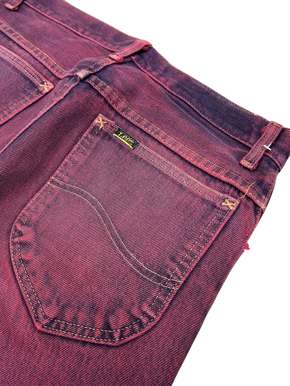 Lee Vintage 80s USA Lee Rider Zip Talon 42 Washed Red Bleach Size US 29 - 11 Thumbnail