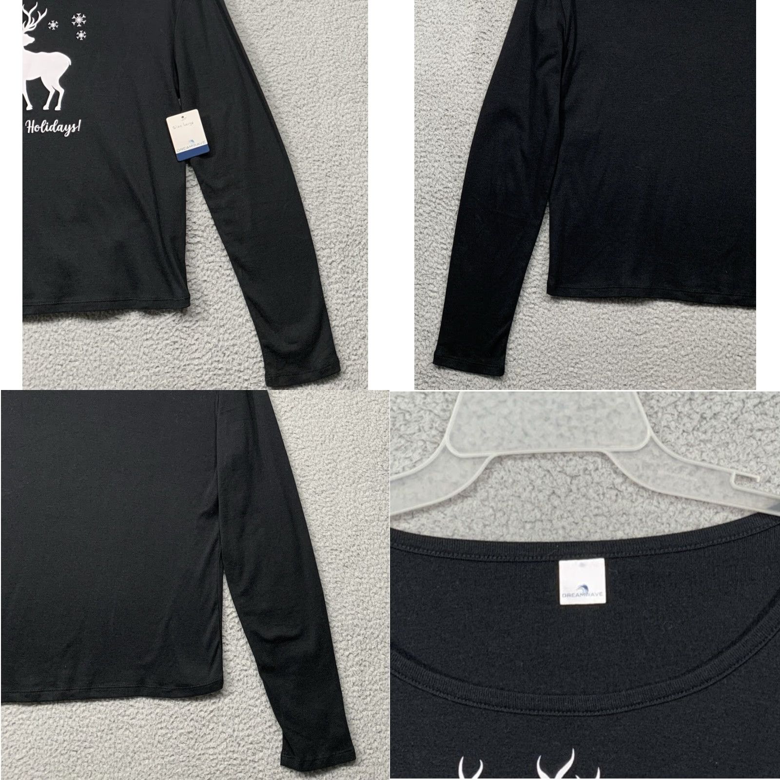 Vintage Dreamwave Women’s Long Sleeve Tee Pullover L Black Graphic Christmas Shirt Womens Regular Fit Size L Size L / US 10 / IT 46 - 8 Thumbnail