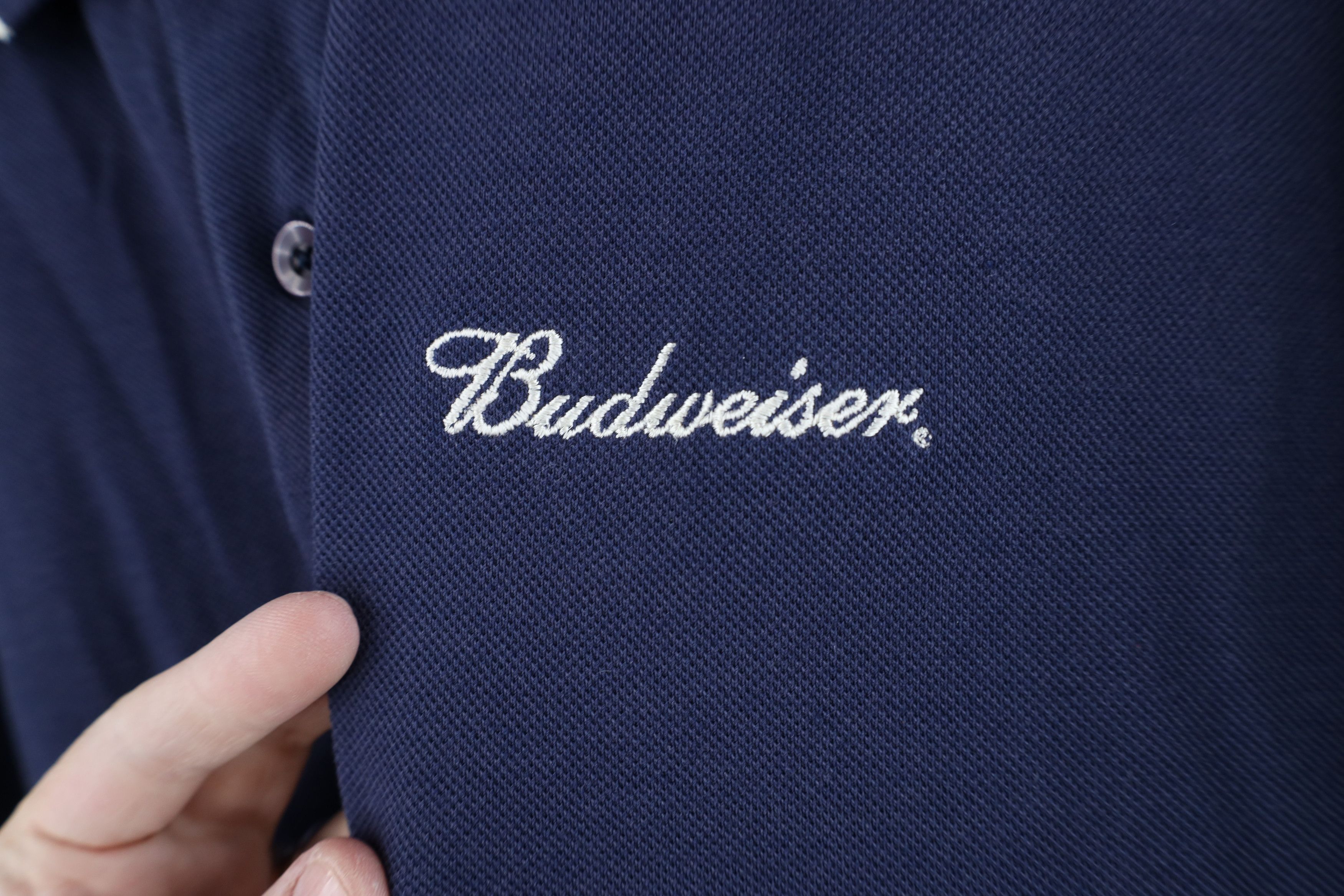 Vintage Vintage 90s Budweiser Beer Collared Golf Polo Shirt Blue Size US XL / EU 56 / 4 - 4 Thumbnail
