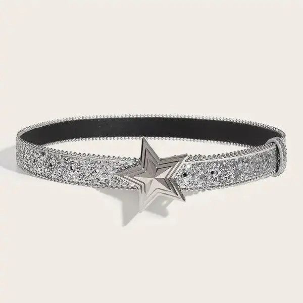 Designer × Vintage Rhinestone Belt Luxury Bling Sequin Size ONE SIZE - 3 Thumbnail