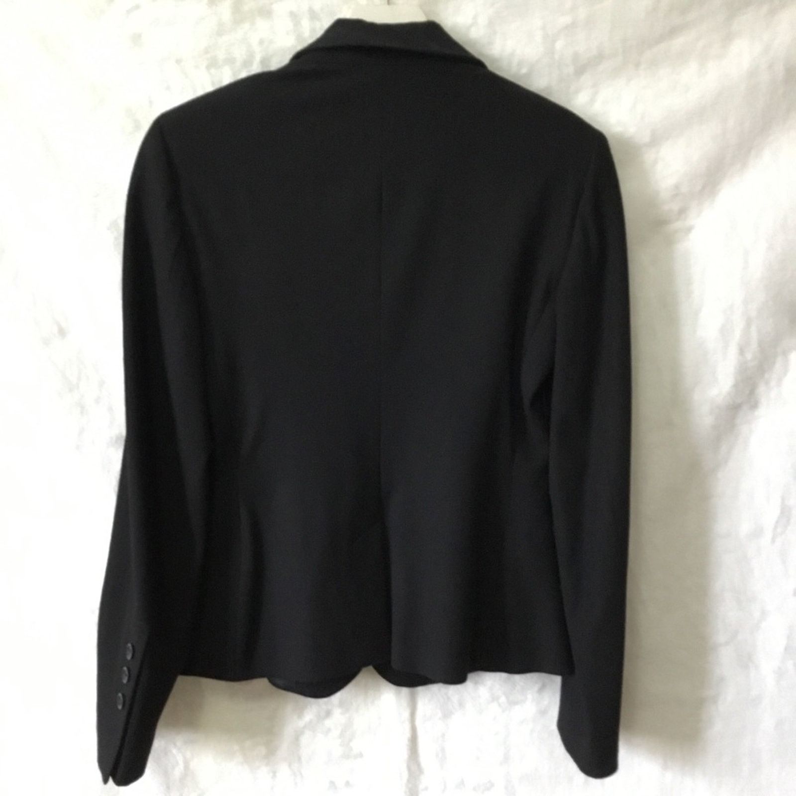 United Colors Of Benetton Benetton Black Three-Button Wool Blazer Size M / US 6-8 / IT 42-44 - 5 Thumbnail