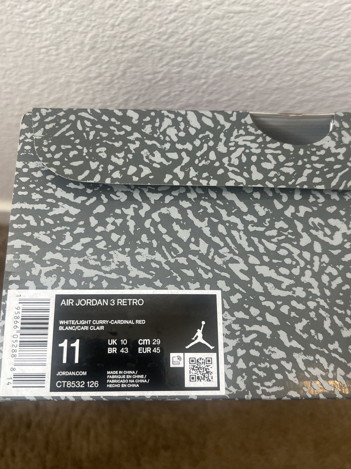 Jordan Brand Jordan 3 “Cardinal” Size US 11 / EU 44 - 3 Thumbnail