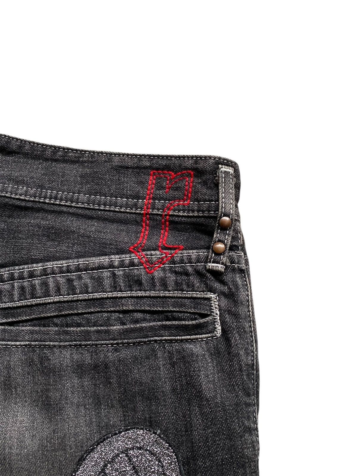 If Six Was Nine 💥Sick💥 Roen Wing Denim Flare Jeans Size US 31 - 7 Thumbnail