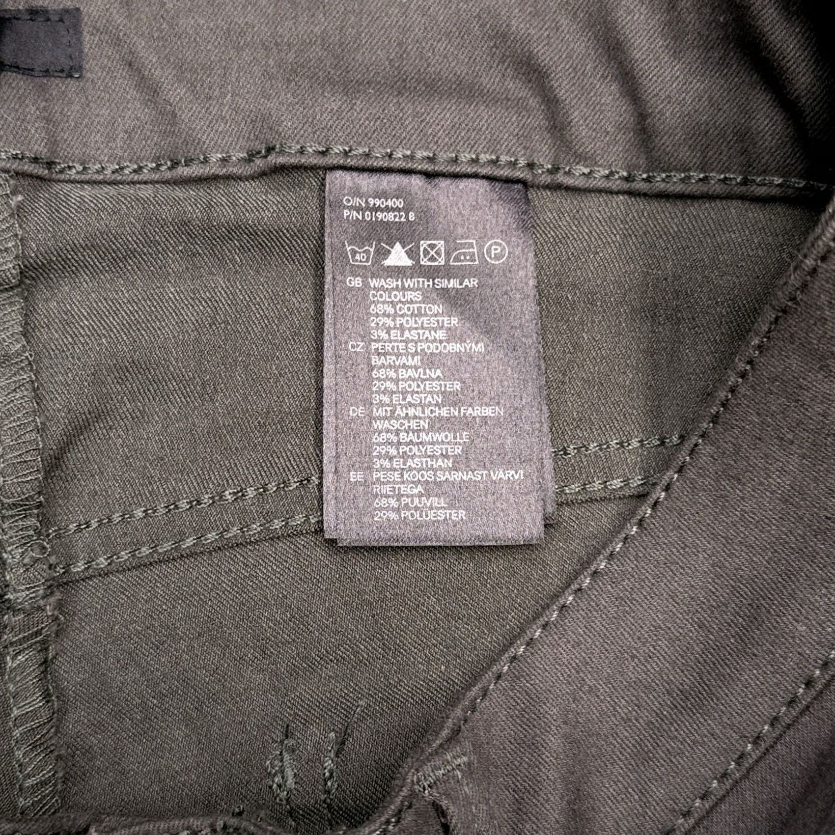 H&M HM Skinny Jeans Womens 8 Green Stretch Denim Zip 5-Pocket City Logo 30.5in Inseam Womens Fit Slim Modern Daywear Size 30" / US 8 / IT 44 - 6 Thumbnail