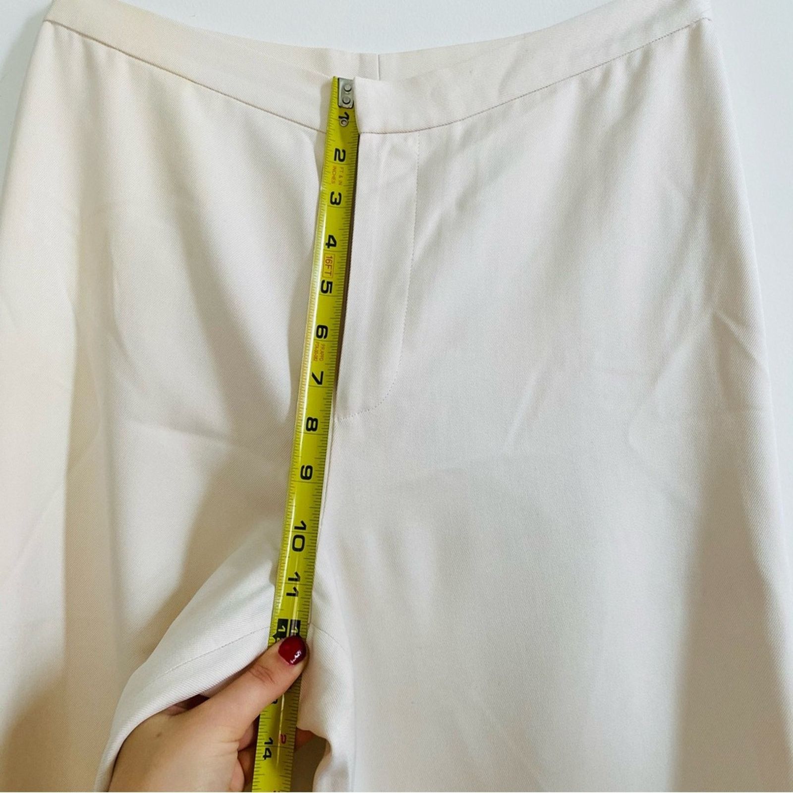 Vintage VINTAGE RALPH LAUREN Cream White Wide Leg Flare Trouser Pant Size 30" / US 8 / IT 44 - 7 Thumbnail