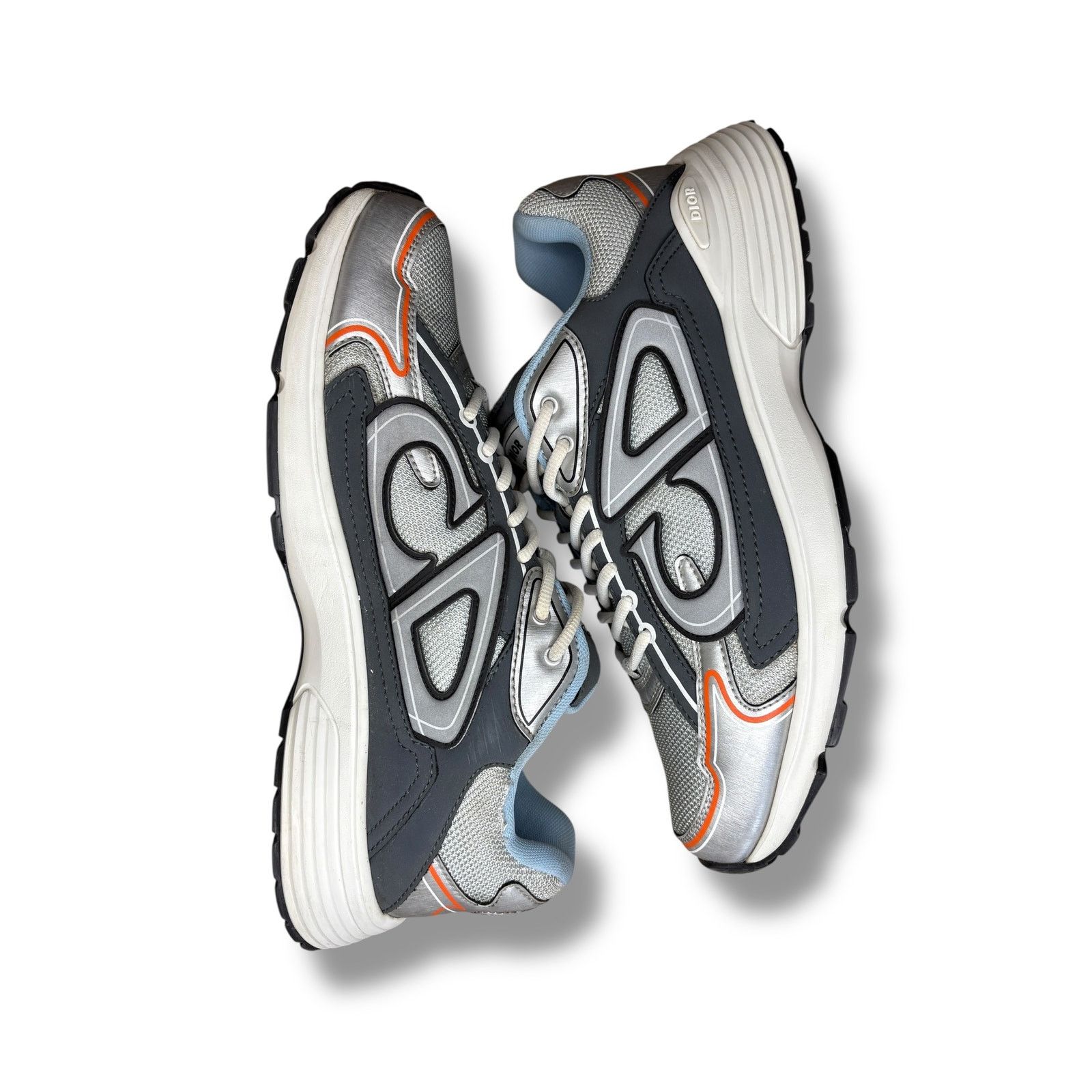 Dior Dior B30 Silver Grey Blue Orange Sneakers | Size 44 (11US) Size US 11 / EU 44 - 2 Thumbnail