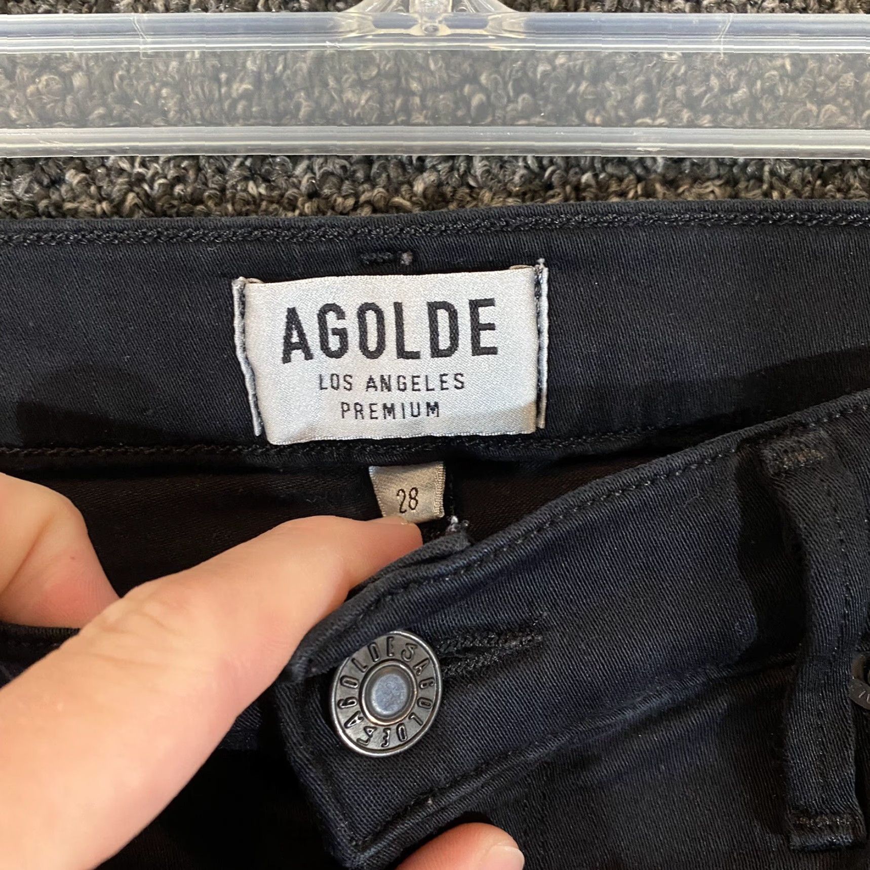 Agolde AGOLDE Sophie High Rise Skinny Jeans Womens 28 Moonstruck Black Distressed Jeans Slim Fit Size 28" / US 6 / IT 42 - 6 Thumbnail
