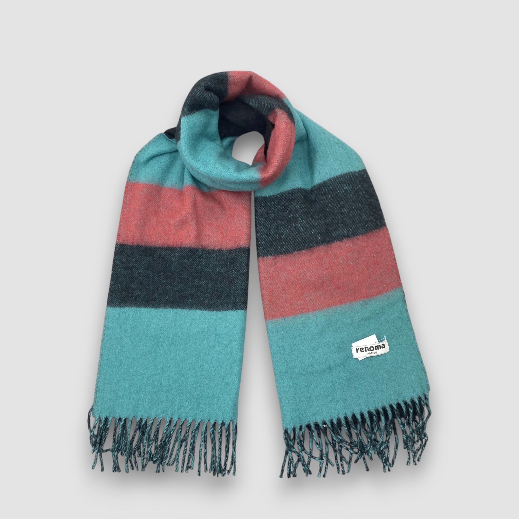 Vintage Renoma Scarf Muffler Wool Fringe Winter Scarves