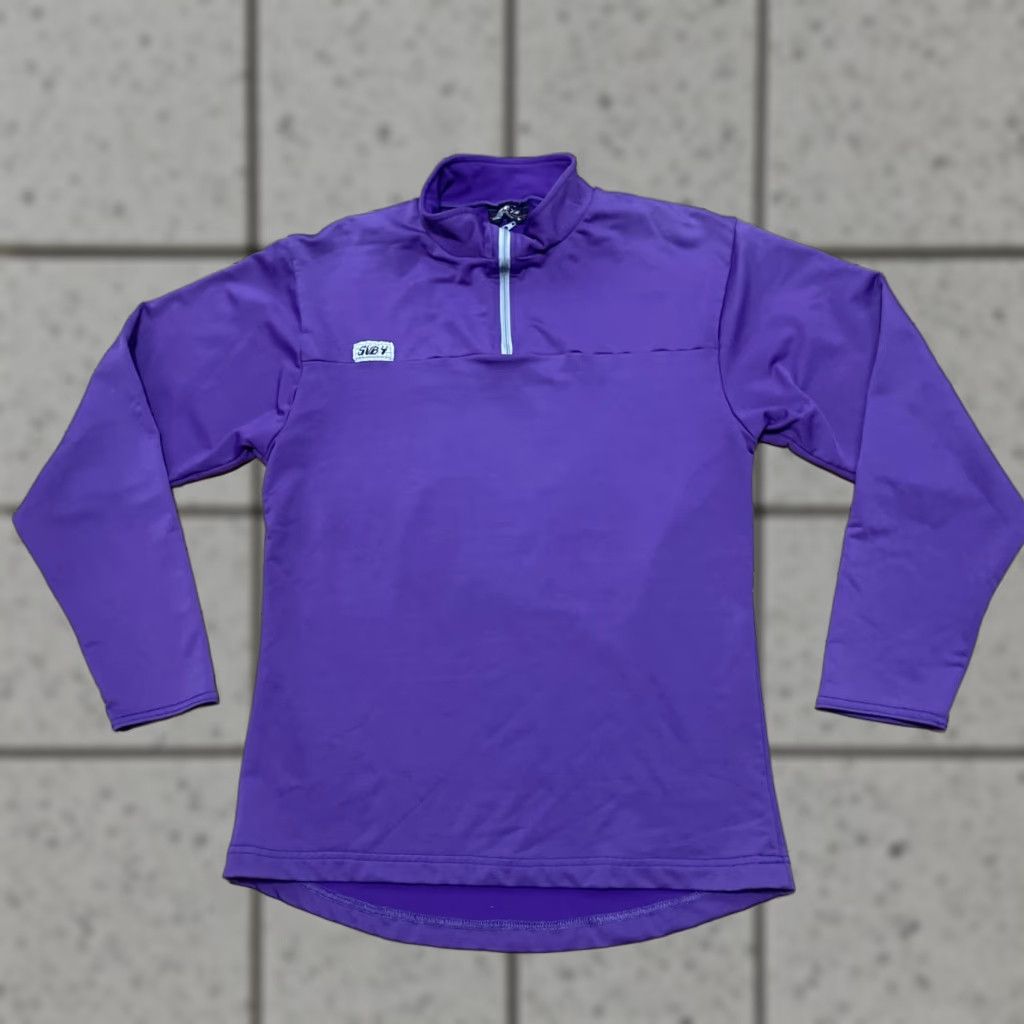 Layer 8 VINTAGE Sub4 1/4 Zip Sweater Women L Purple Ski Wind Layer Stretch Jersey Pullover Knit Shirt Size L / US 10 / IT 46 - 1 Thumbnail