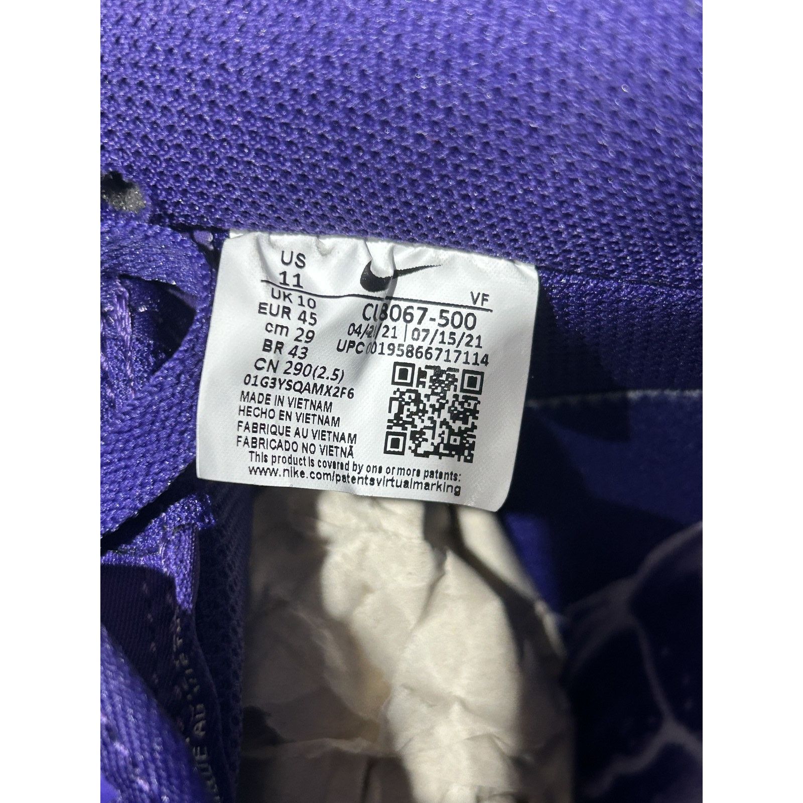 Nike NIKE AIR FORCE 1 LOW PURPLE SKELETON SIZE 11 PREOWNED Size US 11 / EU 44 - 7 Thumbnail