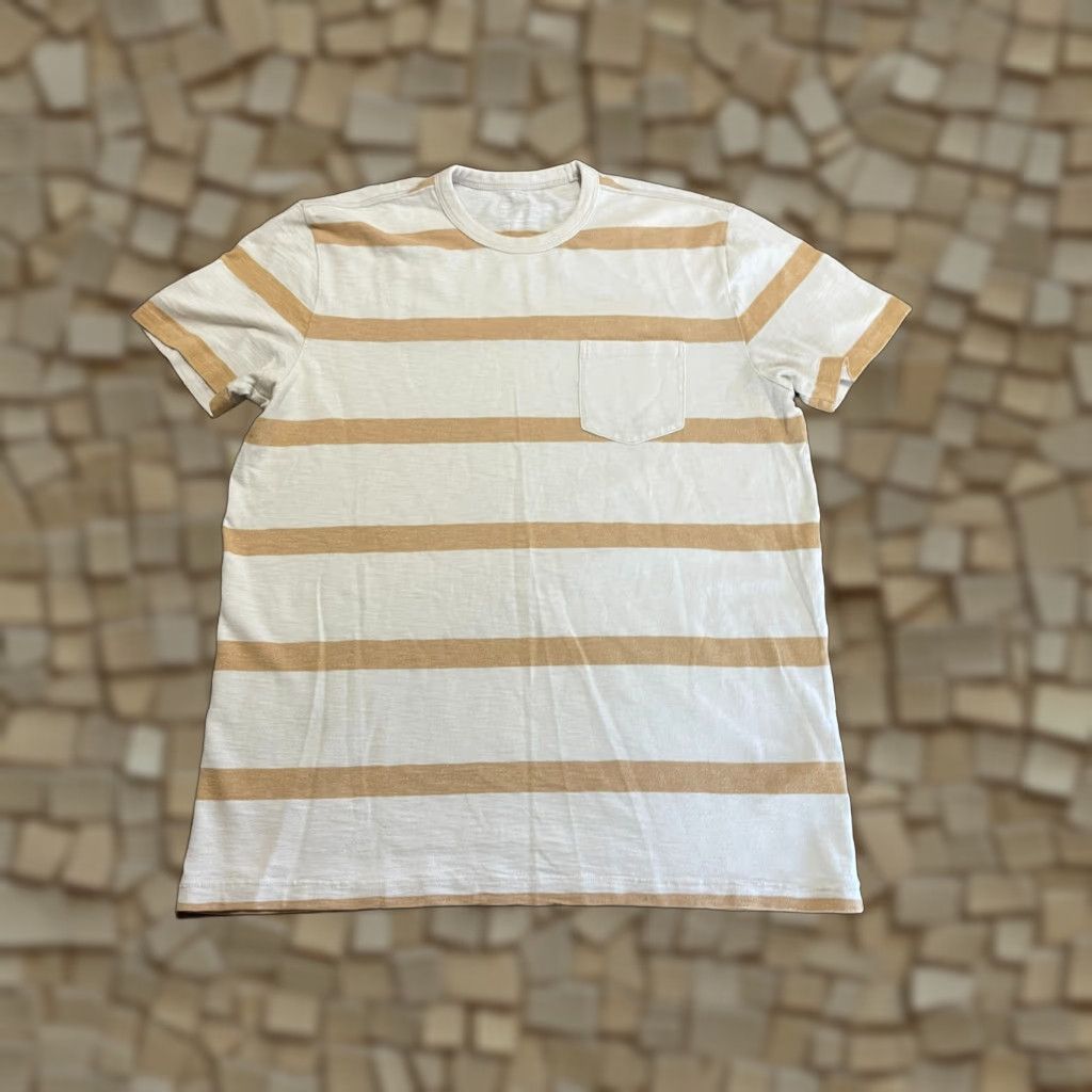 Gap Gap Shirt, Men’s Size L, Orange White Striped Pocket Tee, T-Shirt, Regular, Short Sleeve, White, Gap Size US L / EU 52-54 / 3 - 1 Thumbnail
