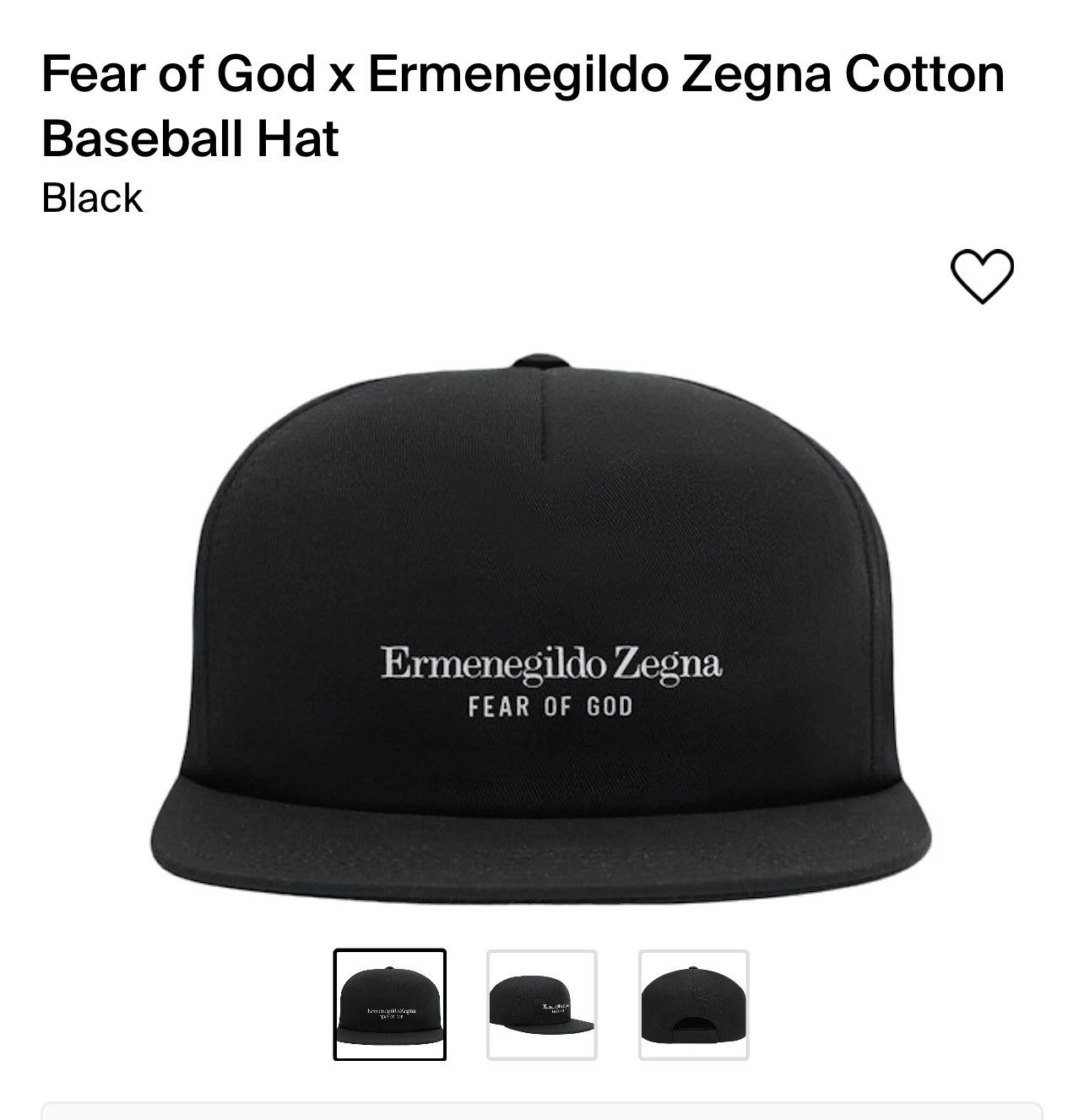 最新作の Zegna Zegna Ermenegildo Fear x Fear of God of x of