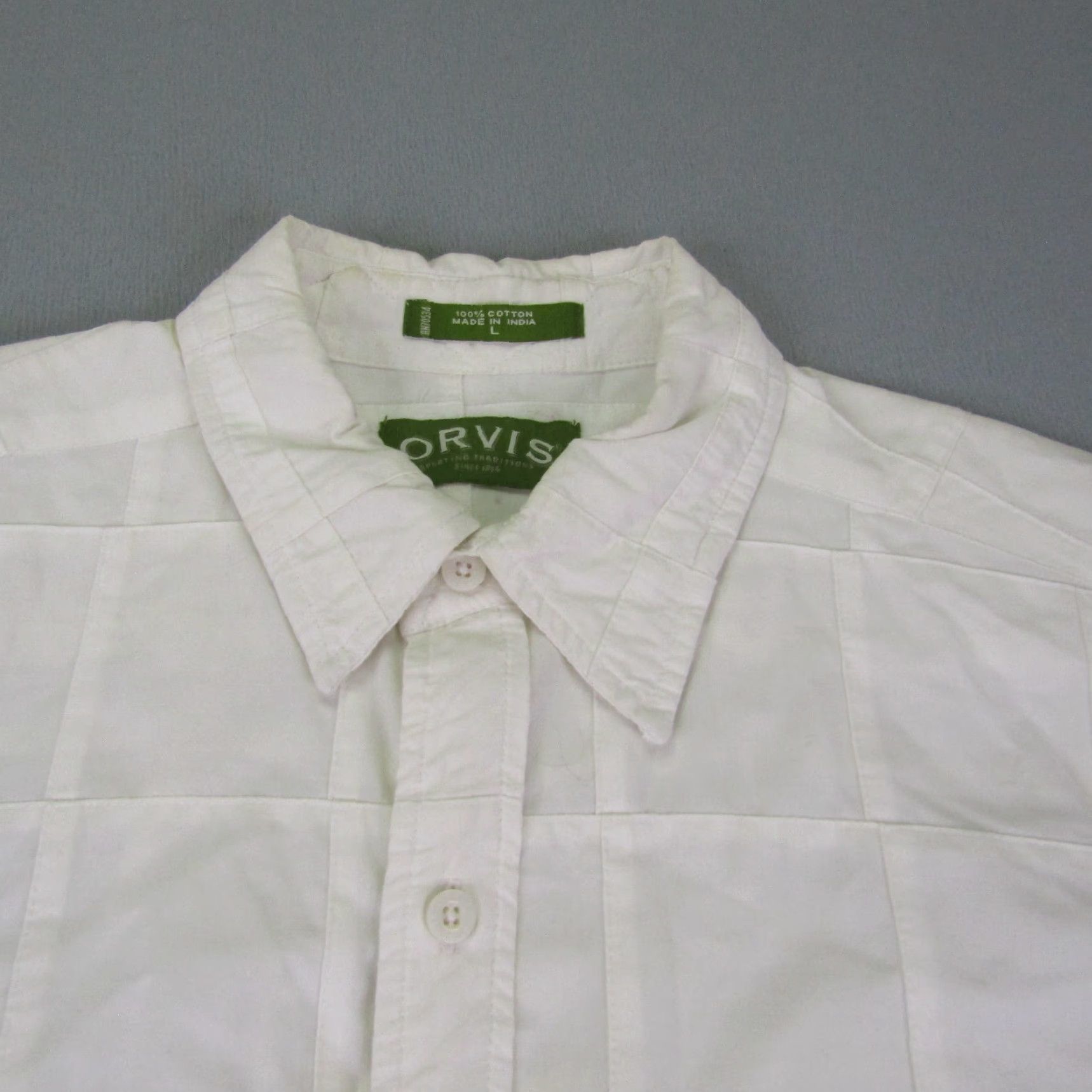 Orvis Orvis Shirt Men L White Plaid Quilted Button Up Outdoor Long Sleeve Cotton Size US L / EU 52-54 / 3 - 2 Thumbnail