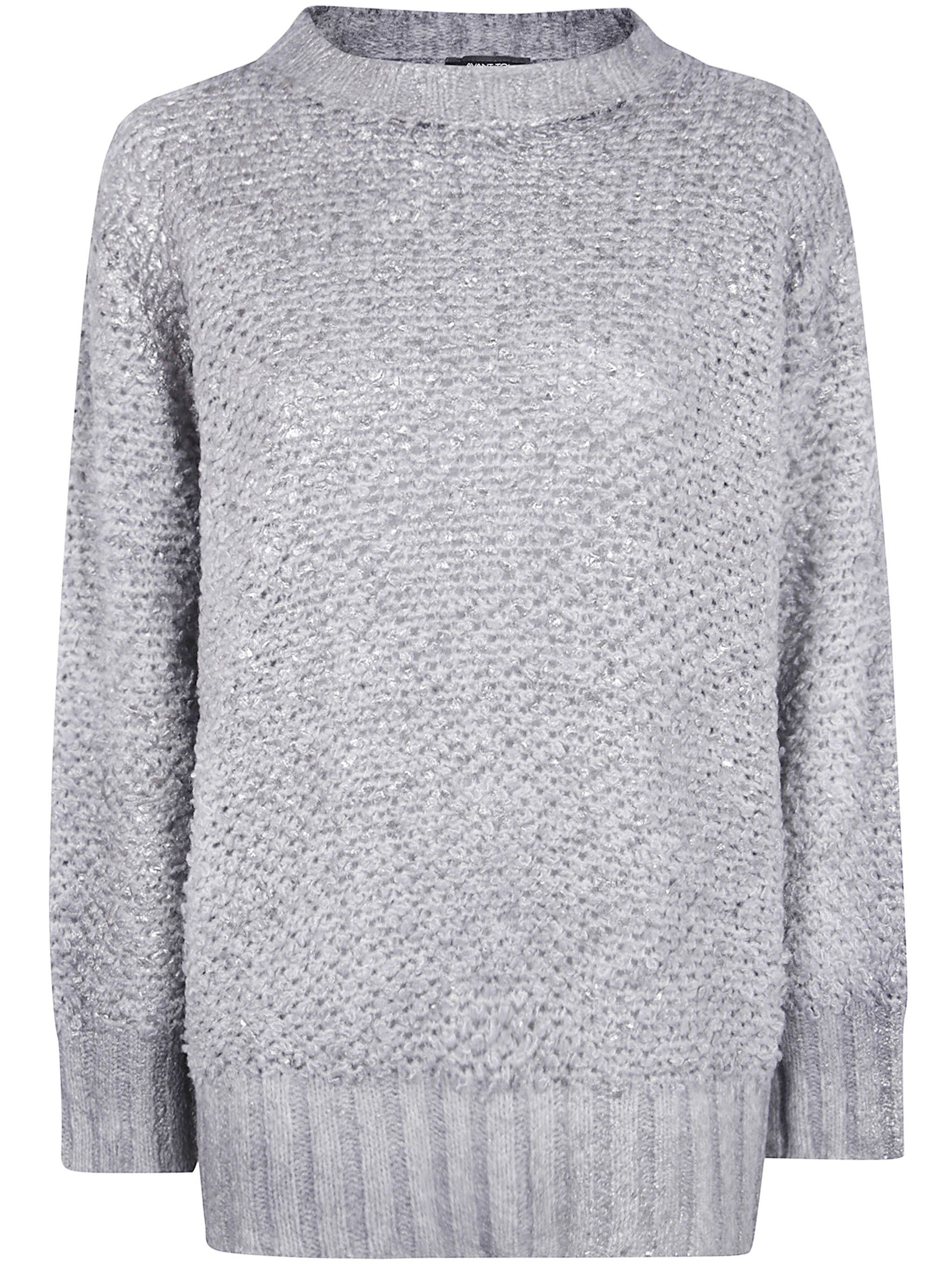 Avant Toi "HAND PAINTED" ROUND NECK FURRY STITCH PULLOVER WITH LAMINATION Size L / US 10 / IT 46 - 1 Thumbnail