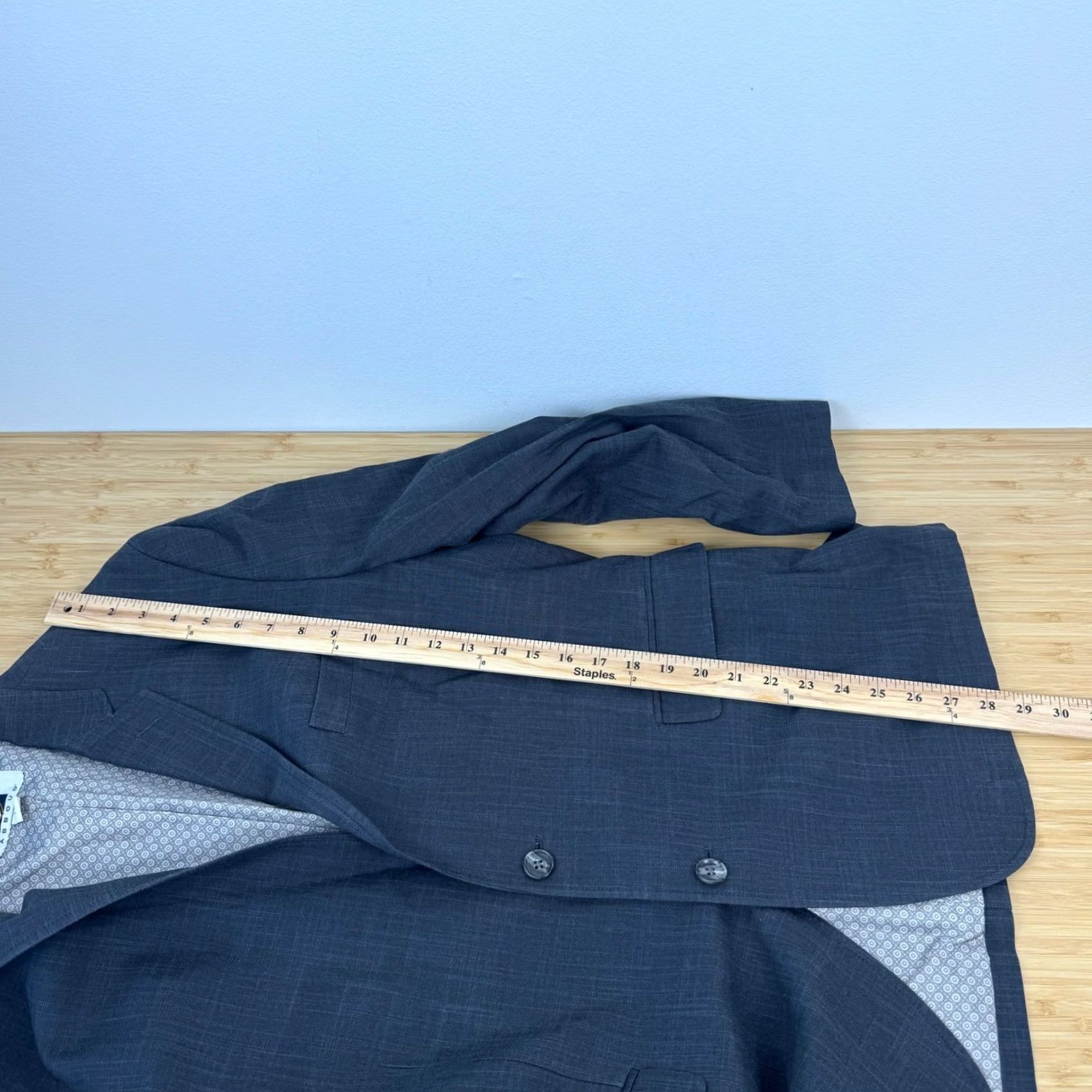 Joseph Abboud Joseph Abboud Blazer Mens Large Charcoal Gray 100% Cotton Two-Button Notch Lapel Double-Vented Size 42R - 6 Thumbnail