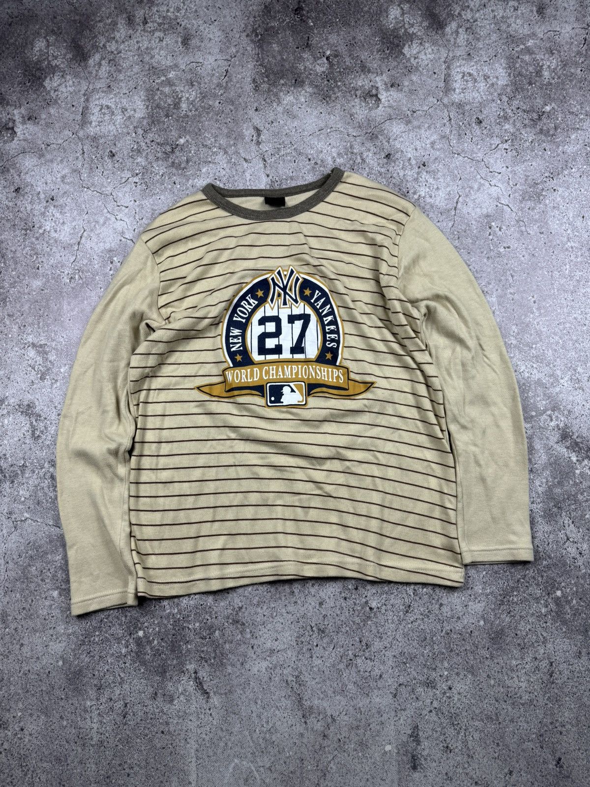 New York Yankees × Vintage 00’/s New York Yankees striped Long Sleeve Jersey Size US S / EU 44-46 / 1 - 1 Thumbnail