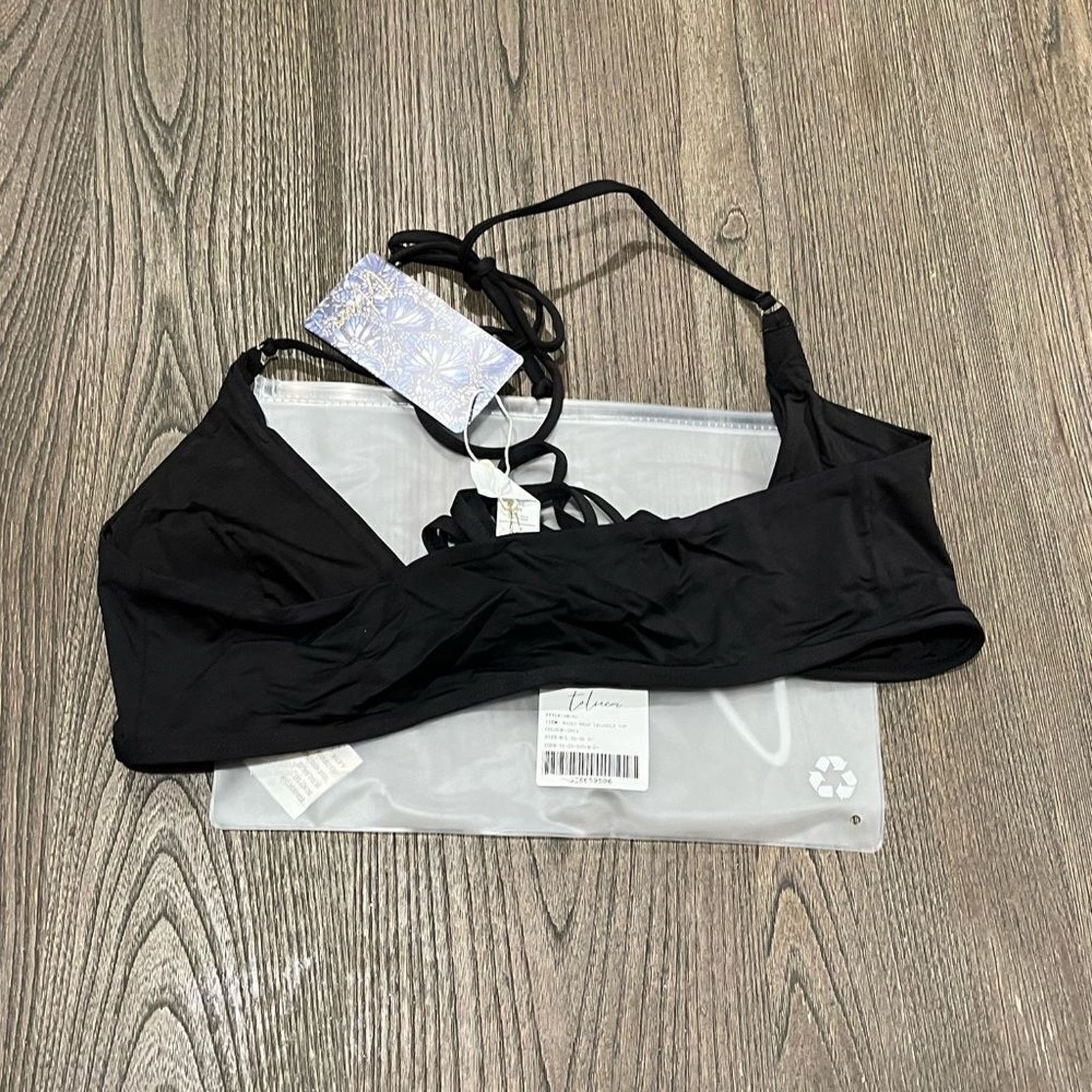 Vintage NWT Toluca Amina Bikini Top Waist Wrap Triangle Onyx Sz M/L Size ONE SIZE - 4 Thumbnail