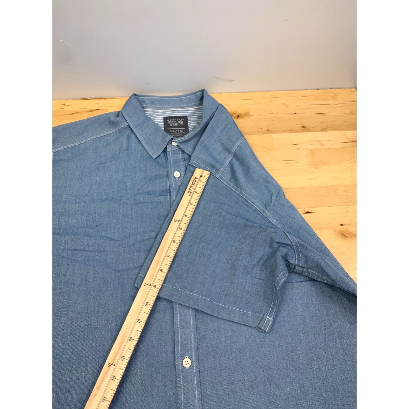 Mountain Hardwear Mountain Hardwear Button Up Shirt Mens XL Blue Casual Short Sleeve Shirt Casual Travel Workwear Outdoor Pockets 11709 Size US XL / EU 56 / 4 - 5 Thumbnail