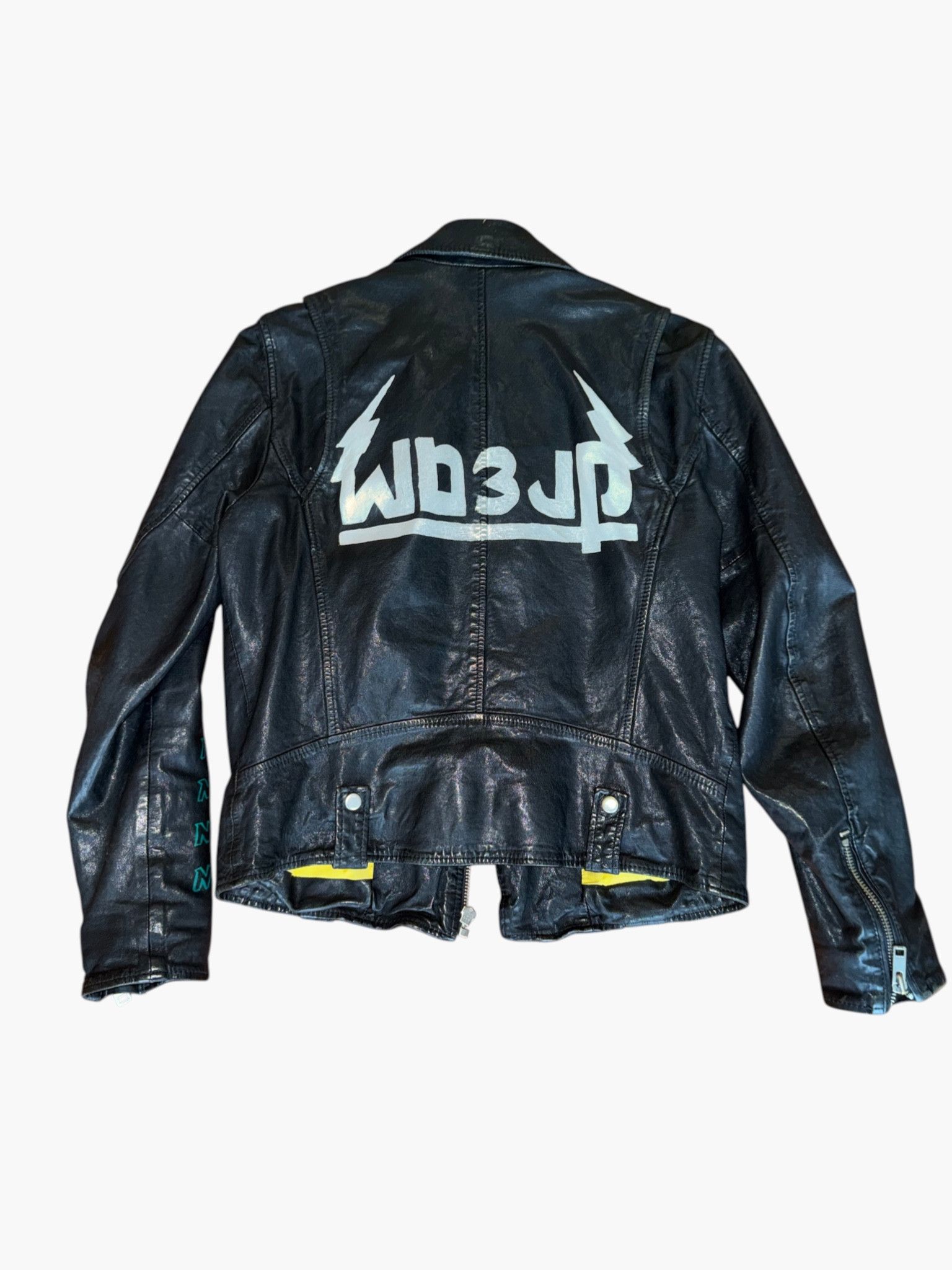 Diesel 🎸 Rockstar Diesel Leather Jacket - Rare Graphic Edition Size US M / EU 48-50 / 2 - 2 Thumbnail
