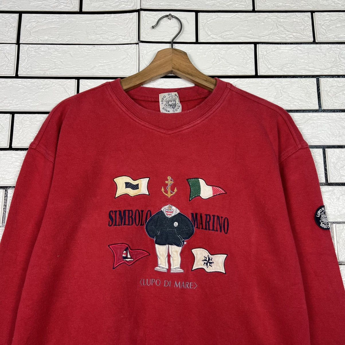 Vintage LUPO DI MARE Sina Cova Simbolo Marino Sweatshirt #3976-C181 Size US M / EU 48-50 / 2 - 2 Thumbnail