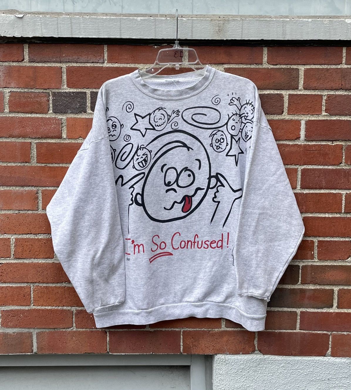 Vintage Vintage 90s Freeze I’m So Confused Faces Graphic Crewneck Size US XL / EU 56 / 4 - 1 Thumbnail