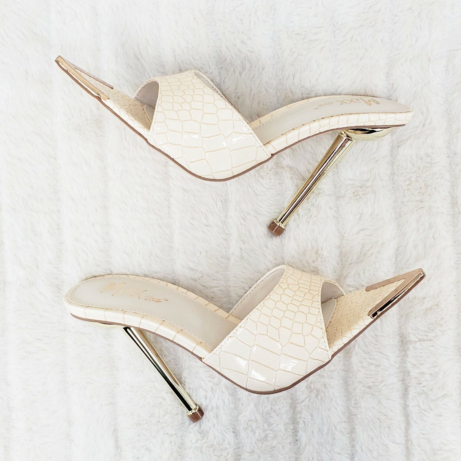 Other Venus Nude Slim High Heel Pointy Toe Slip On Sandals Slides Size US 6.5 / IT 36.5 - 5 Thumbnail