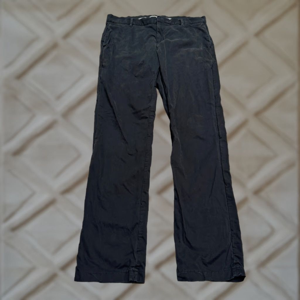 Vintage Etiqueta Negra Pants Mens Regular Cotton Black Straight Leg Chino 33x31 M City Classic Preppy Vintage No Size US 31 - 1 Thumbnail