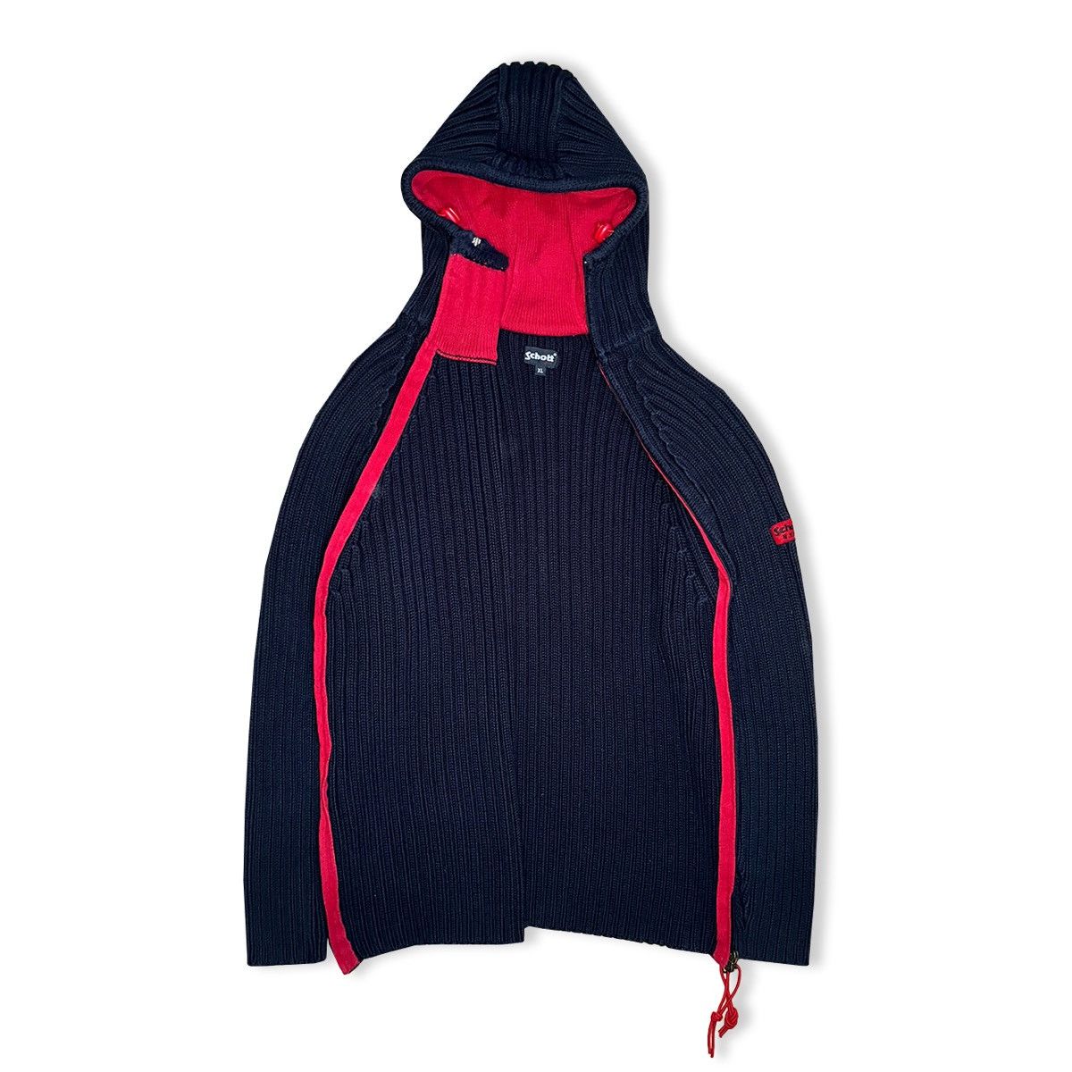 Schott 2004 Schott NYC Dual Zip Balaclava Knit Size US XL / EU 56 / 4 - 4 Thumbnail