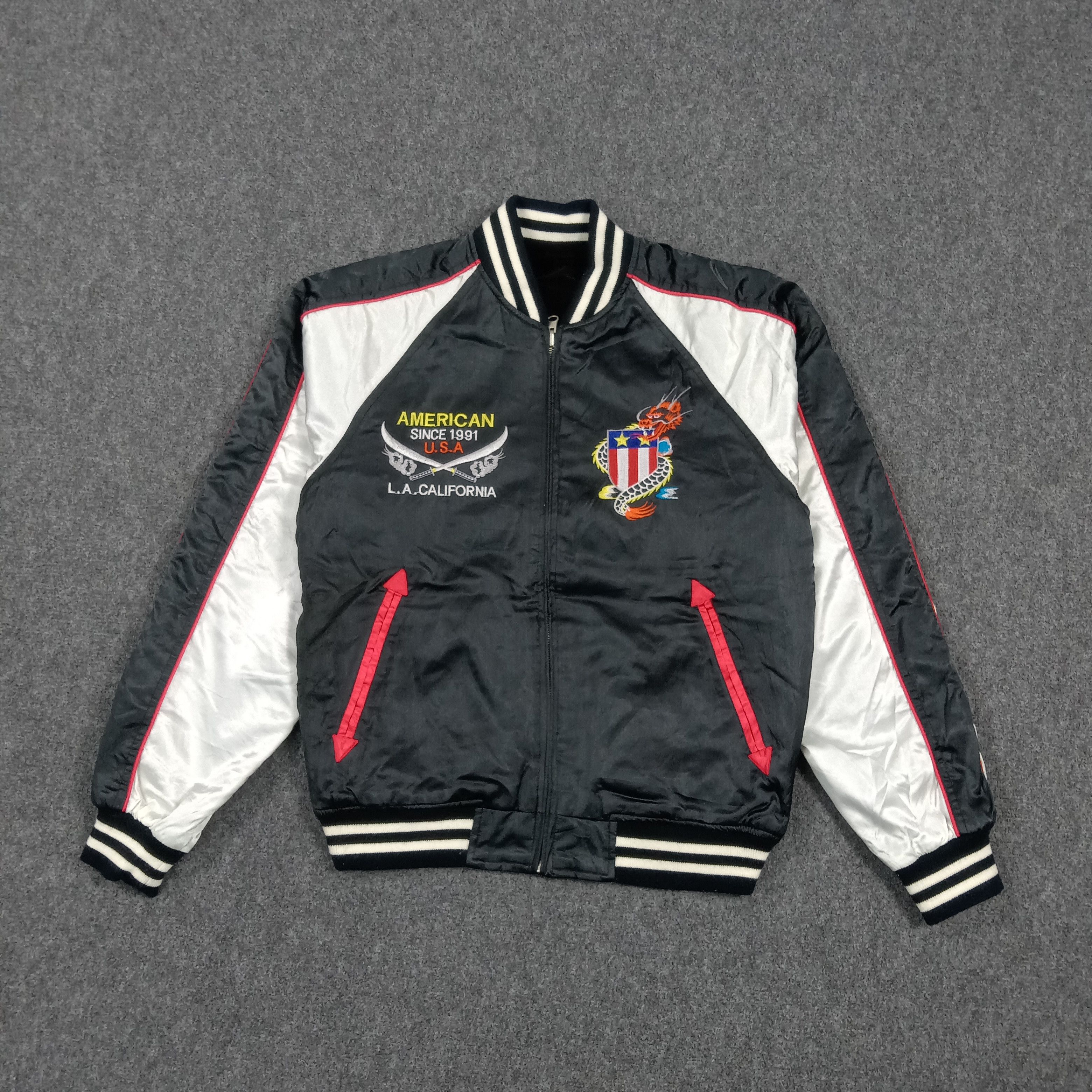Japanese Brand Reversible Sukajan Bomber American Spirit Shoot One C291N24 Size US M / EU 48-50 / 2 - 3 Thumbnail