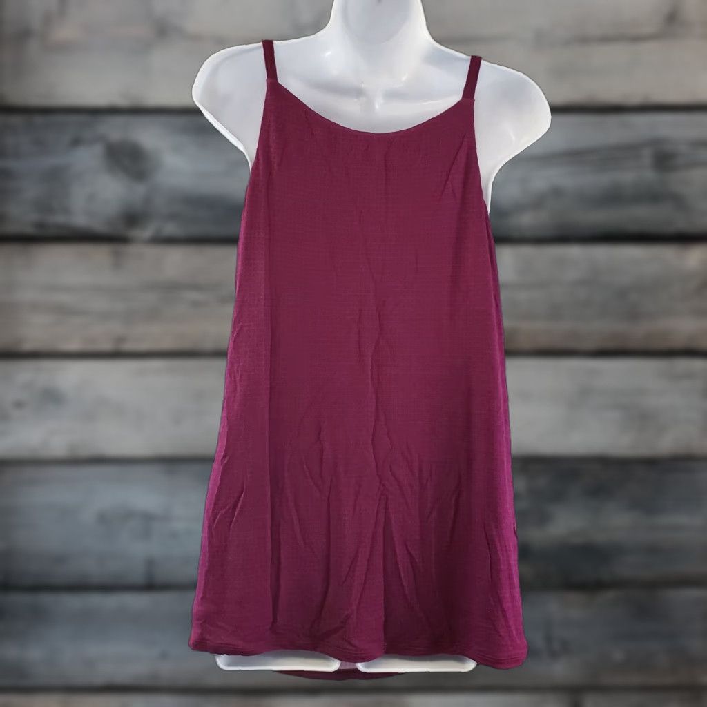 Vintage CAbi 3084 Womens Tank Top Printed Draped Sleeveless Casual Red Rayon S Small Maroon Purple Size S / US 4 / IT 40 - 1 Thumbnail