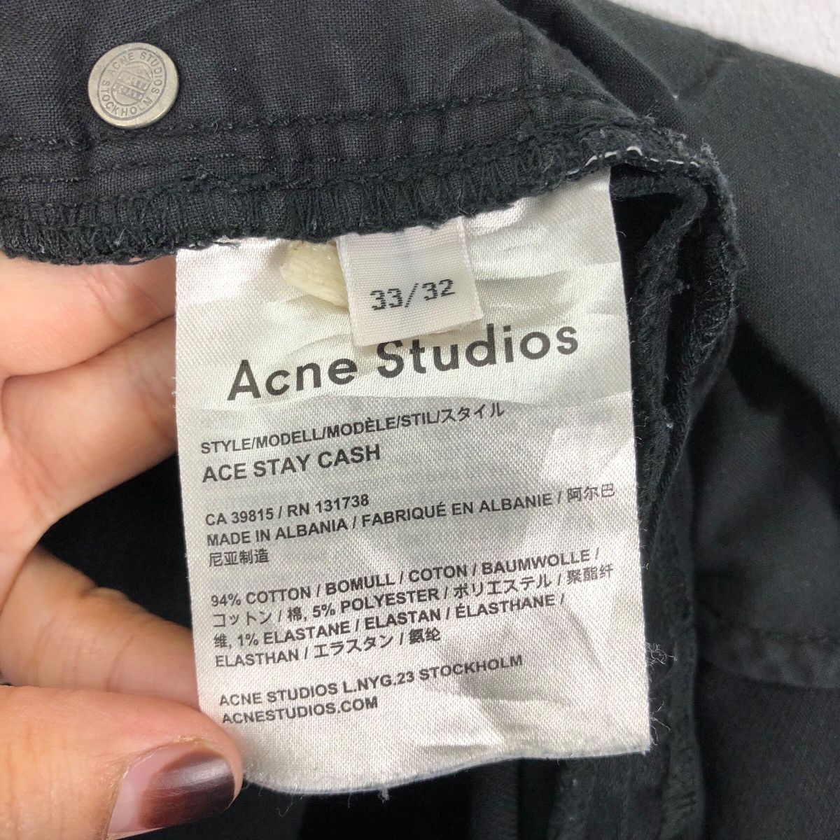 Acne Studios Luxury Swedish Designer ACNE STUDIOS Slim Fit Black Jeans Size US 33 - 7 Thumbnail