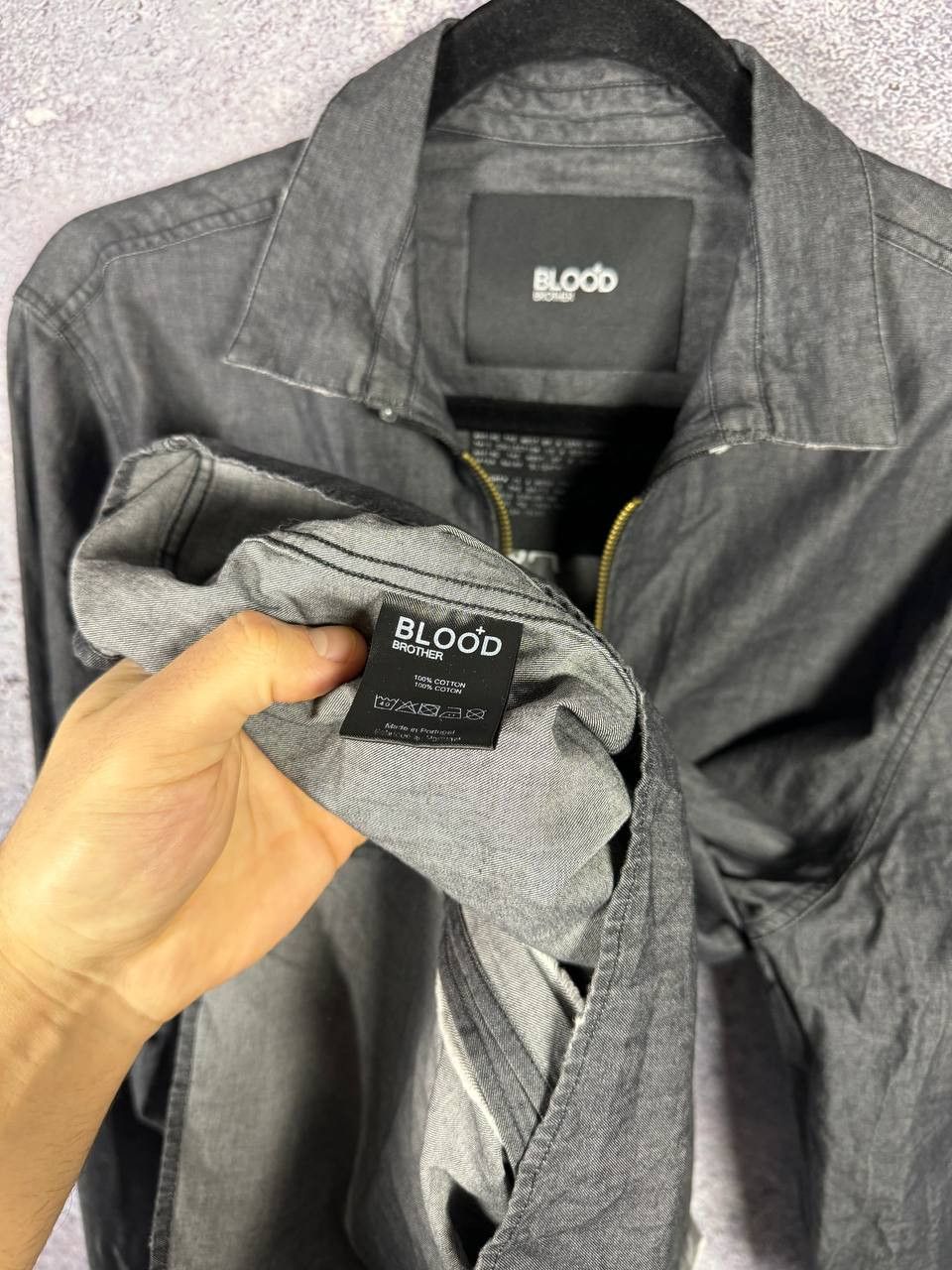 Blood Brother Blood Brother Patch Overshirt Gray Men's Shirt Large Size US L / EU 52-54 / 3 - 9 Thumbnail