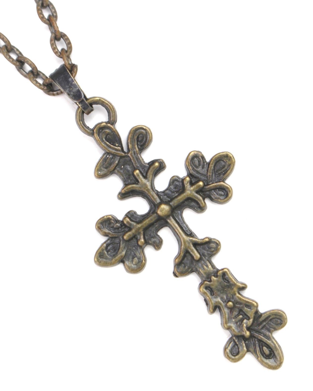 Hysteric Glamour 2000S JAPANESE MADE BLACKENED METAL LILY CROSS NECKLACE Size ONE SIZE - 2 Thumbnail