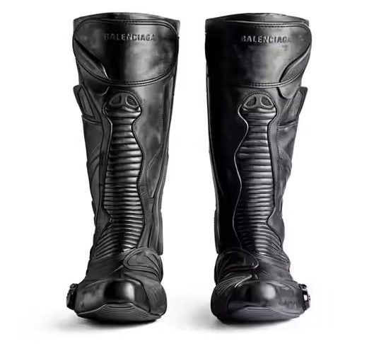Balenciaga 🔥$6.5K VALUE🔥 Black Leather Biker Boots Size US 12 / EU 45 - 3 Thumbnail