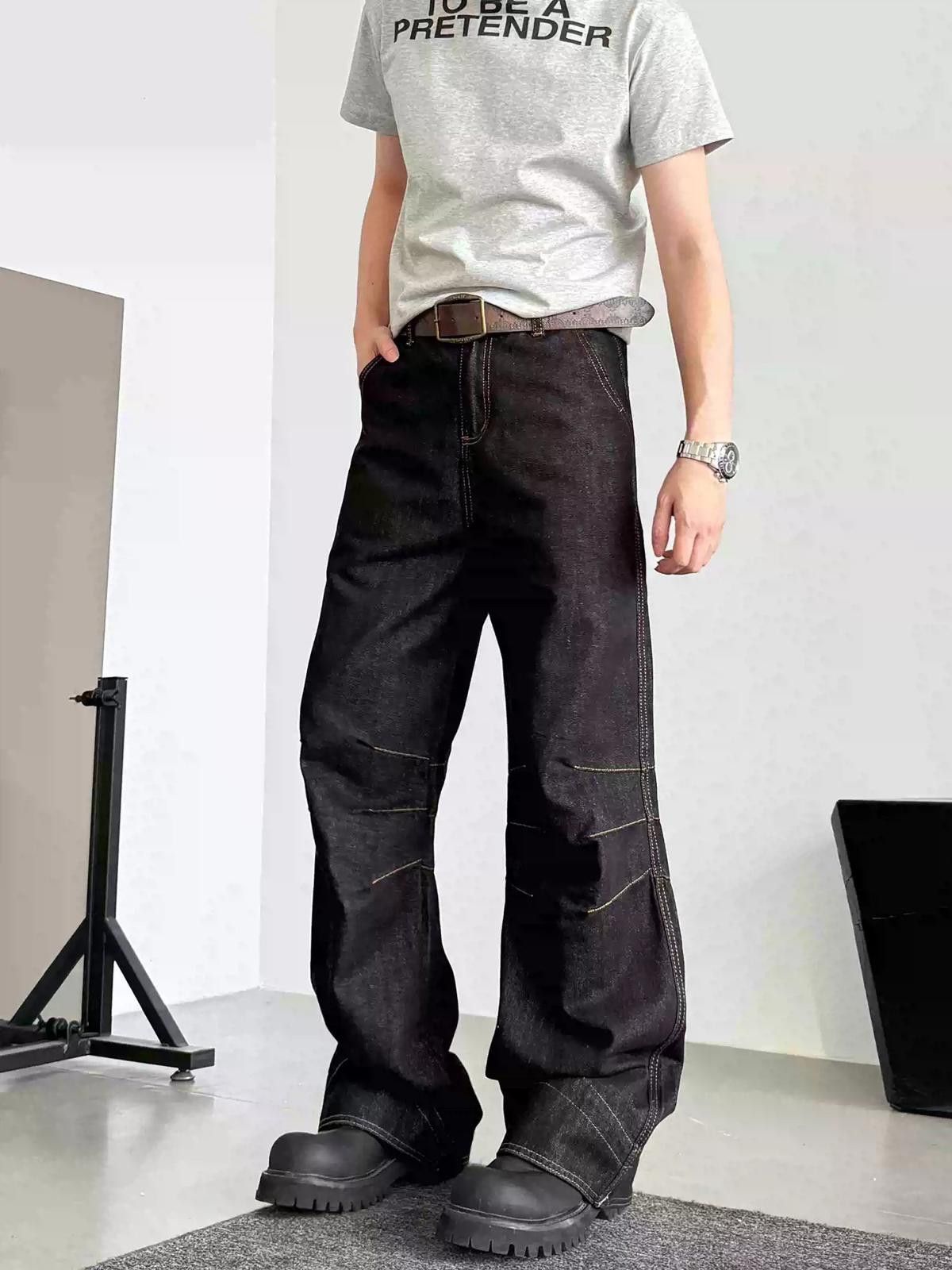 Other Black Loose Wide-Leg Jeans Size US 32 / EU 48 - 4 Thumbnail