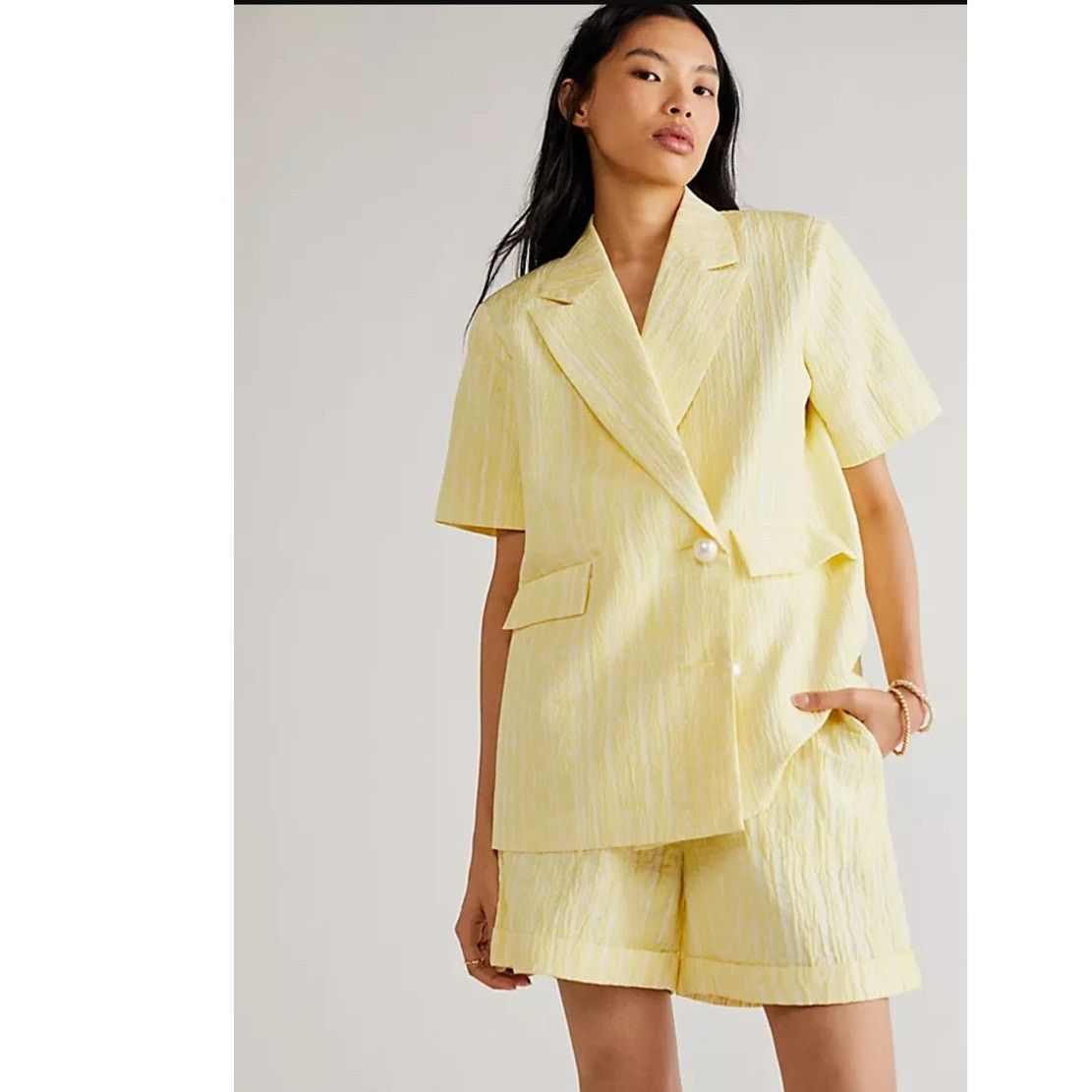 Free People New FREE PEOPLE X CRAS Sadie Blazer Suit and Shorts Set $438 Size S / US 4 / IT 40 - 4 Thumbnail