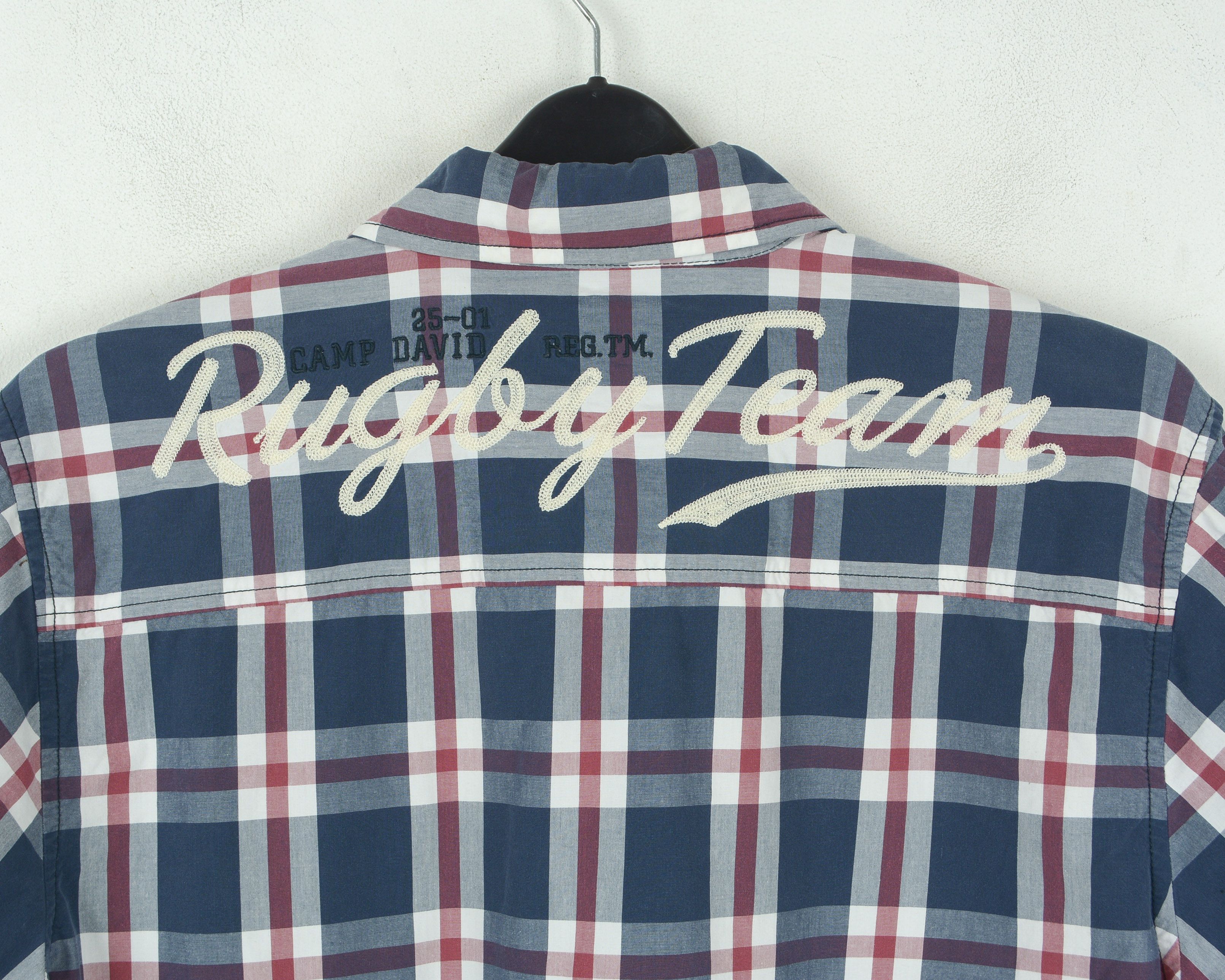 Camp David Button Up Shirt NZ Wellington Rugby Check Plaid Embroidered Size US L / EU 52-54 / 3 - 9 Thumbnail