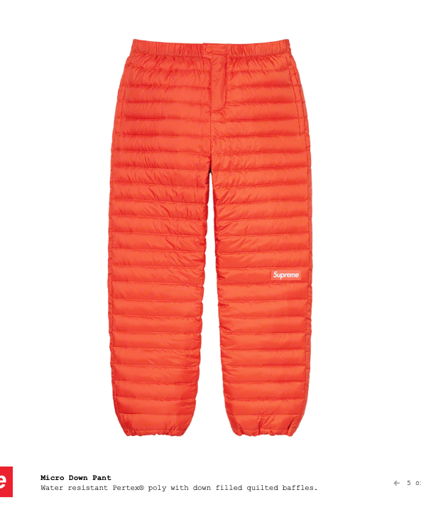 Supreme Supreme Gortex Micro Down Pants Size S Size US 30 / EU 46 - 1 Thumbnail