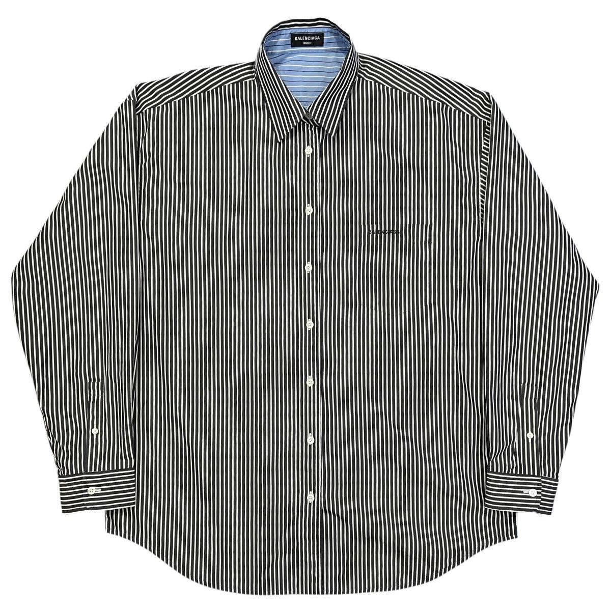 Balenciaga BALENCIAGA 21 Fall Demna Striped Reversible Oversized Shirts Size US L / EU 52-54 / 3 - 4 Thumbnail