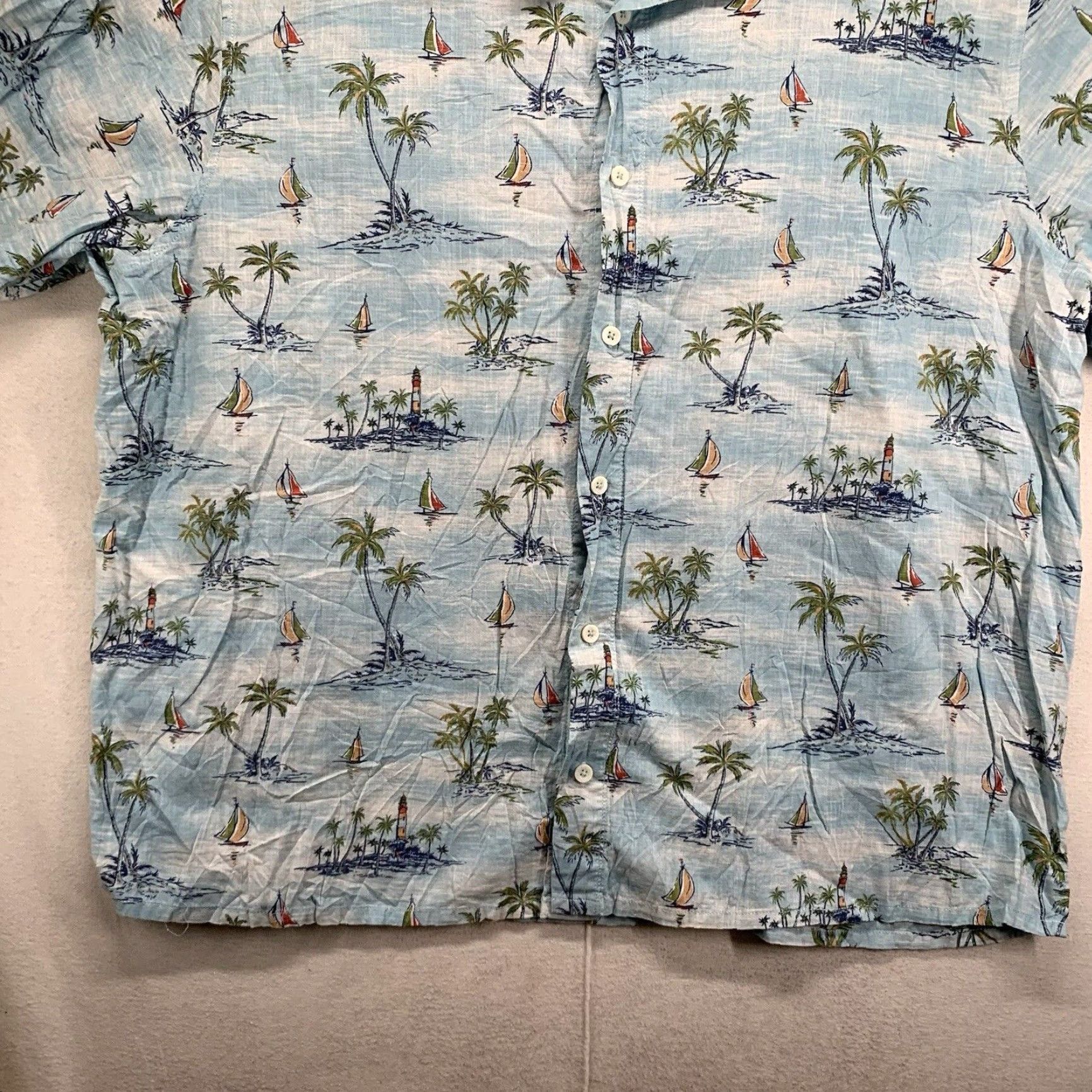 Vintage VINTAGE Red Head Men’s Hawaiian Shirt 3XL Casual Short Sleeve Button-Up Light Blue Floral All Seasons Size US XXL / EU 58 / 5 - 4 Thumbnail