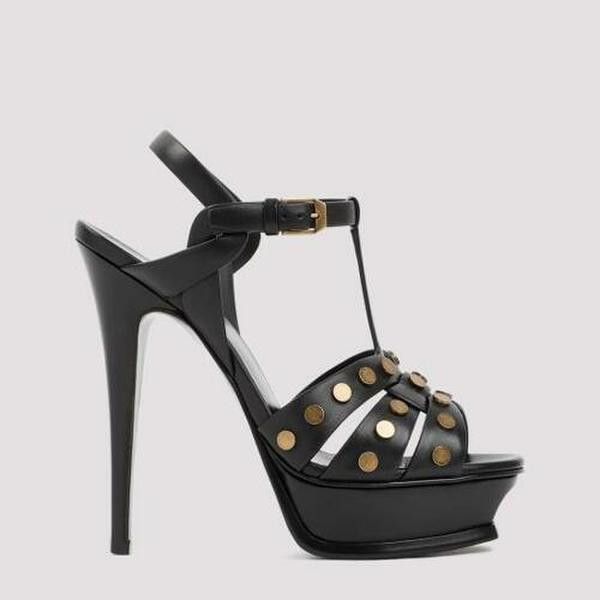 Saint Laurent Paris o1tp1o0125 Tribute Sandals in Black Size US 10 / IT 40 - 1 Thumbnail