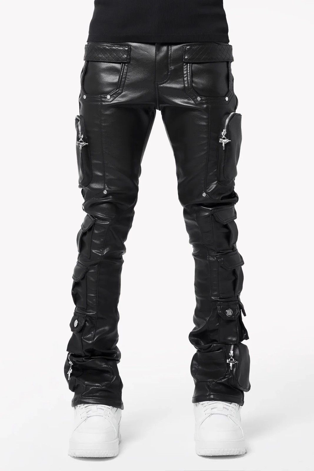 GUAPI GUAPI - OBSIDIAN BLACK CARGO LEATHER STACKED Size US 34 / EU 50 - 6 Thumbnail