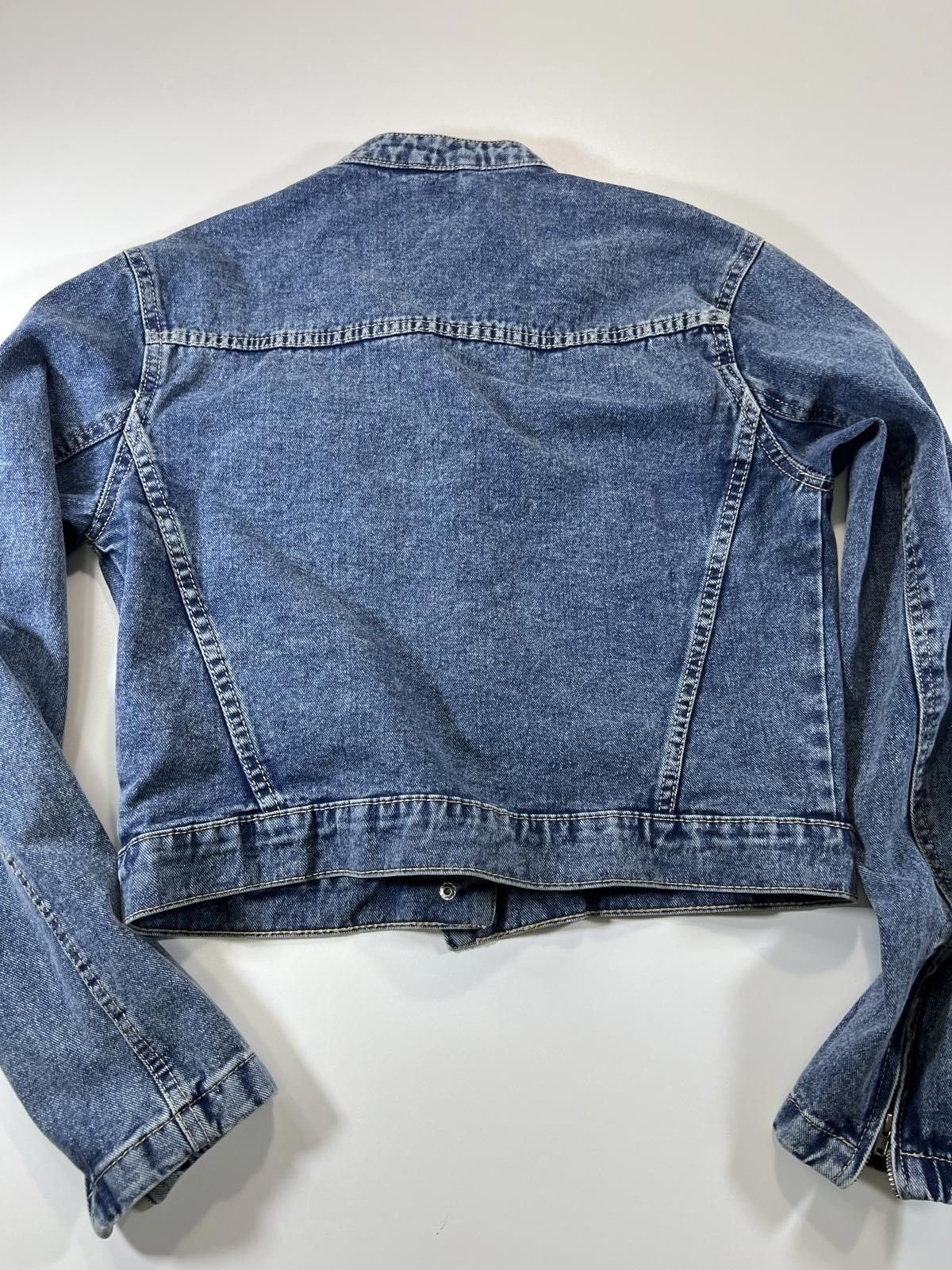 Other Refuge Denim Blue Cropped Denim Jacket - Size L Size L / US 10 / IT 46 - 6 Thumbnail