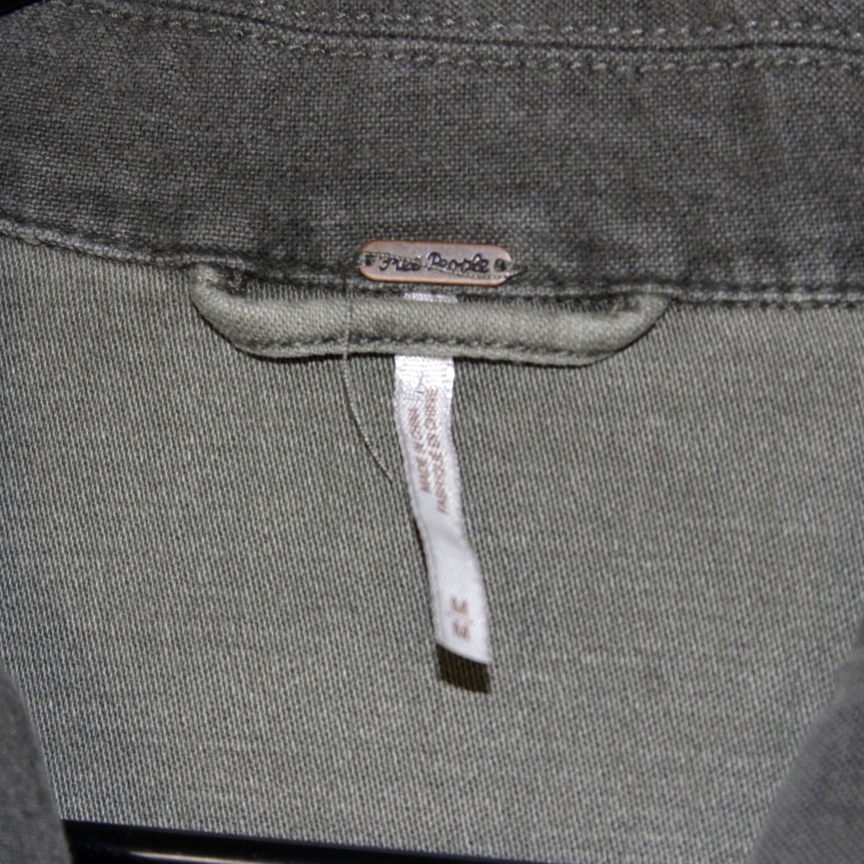 Free People Free People Utility Jacket Womens M Olive Green Military Button Up Cargo Pockets Size M / US 6-8 / IT 42-44 - 4 Thumbnail